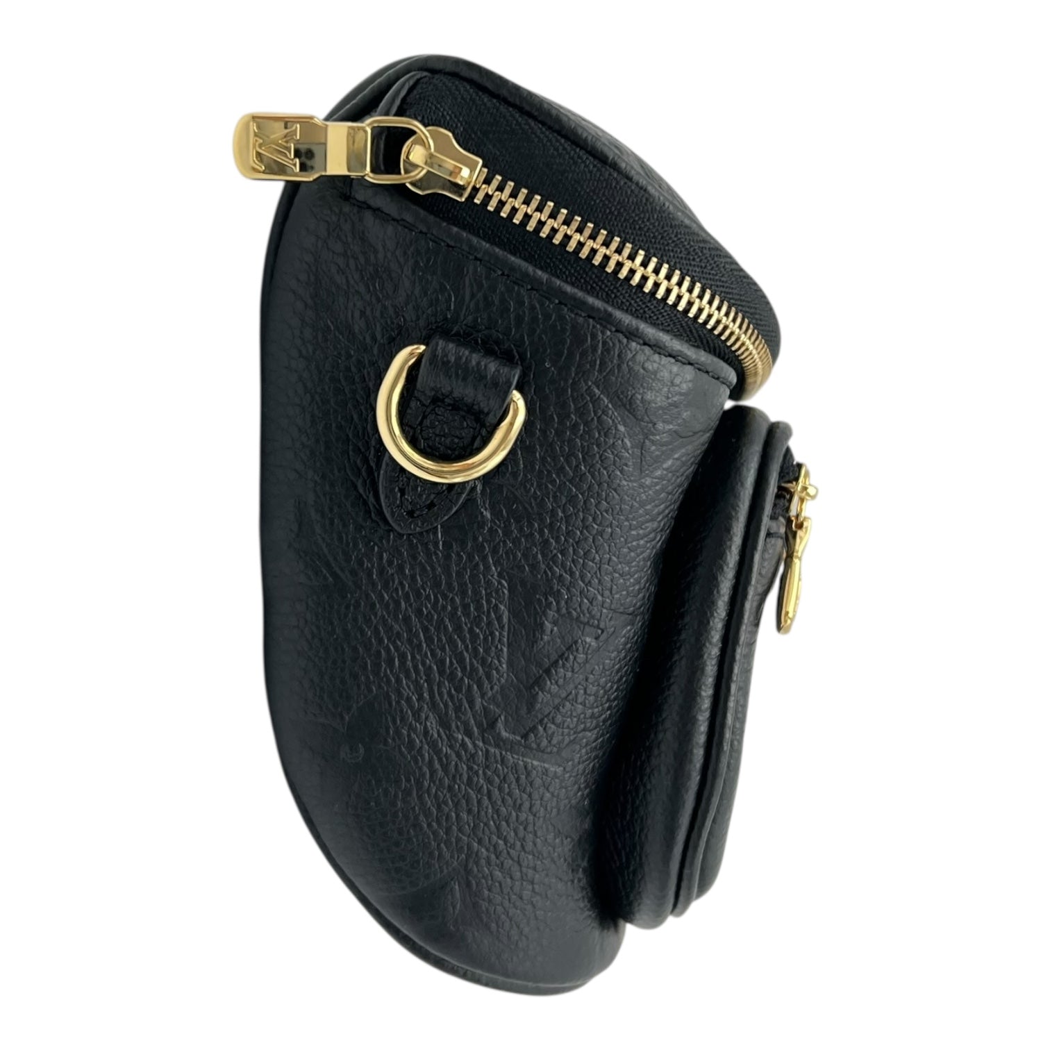 BumBag Belt Bag Black in Empreinte Leather, Gold hardware - Image 4