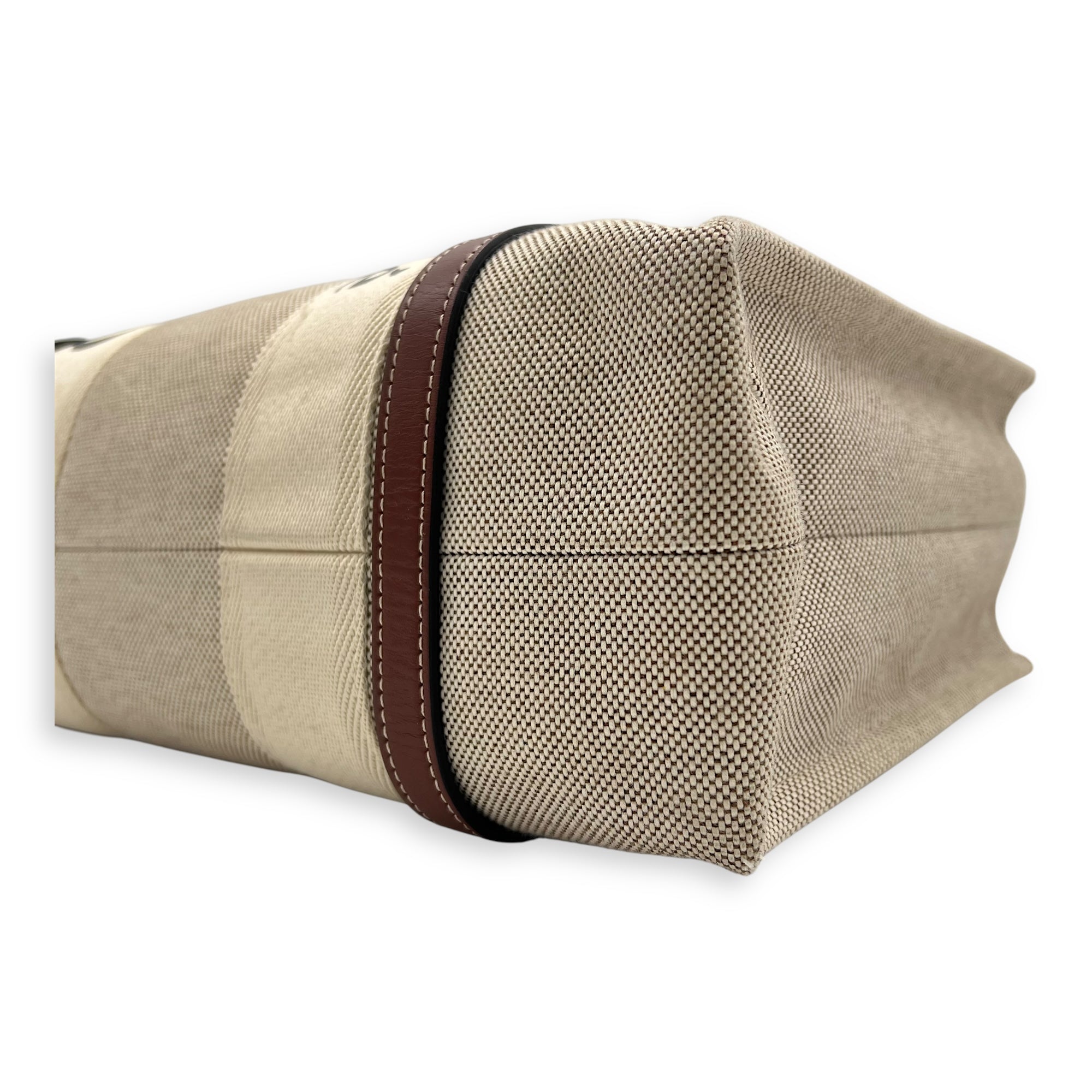 Woody Medium Beige Tote Bag in Canvas - Image 11