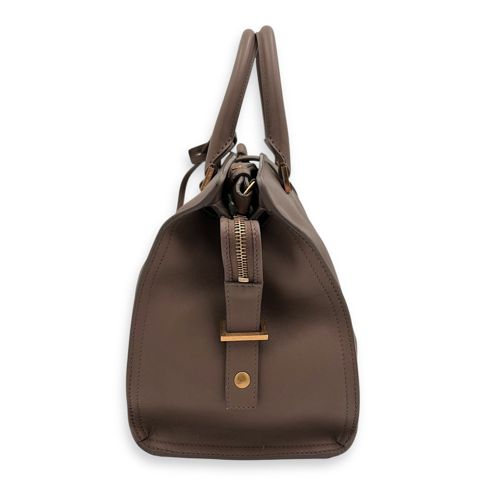 Cabas Top Handle Bag Beige in Calfskin, Gold hardware - Image 4