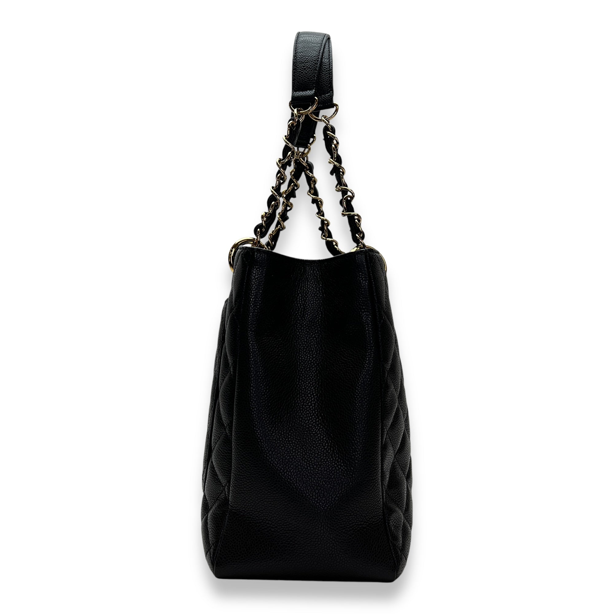 GST Black Shoulder Bag in Caviar Leather, Gold hardware - Image 5