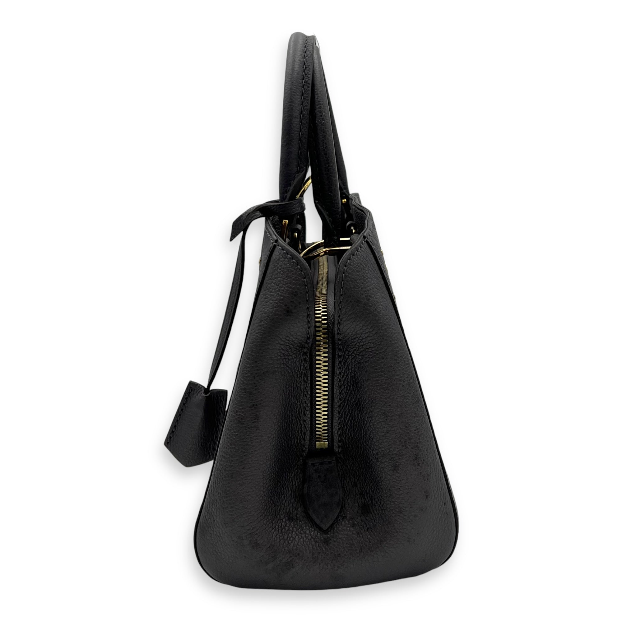 Montaigne Top Handle Bag BB Grey in Empreinte Leather, Gold hardware - Image 5