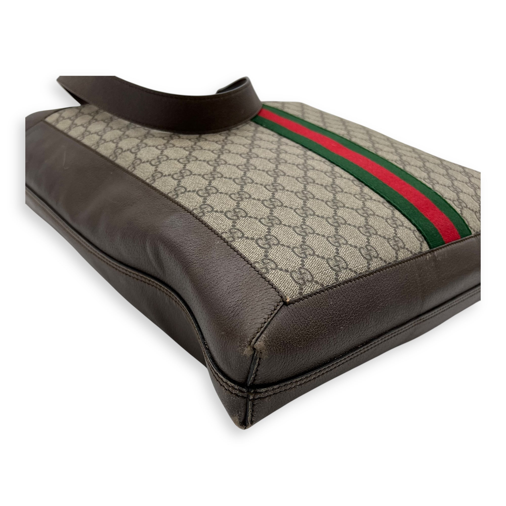 Ophidia Tote Bag Brown in Coated Canvas, Gold hardware - Image 12