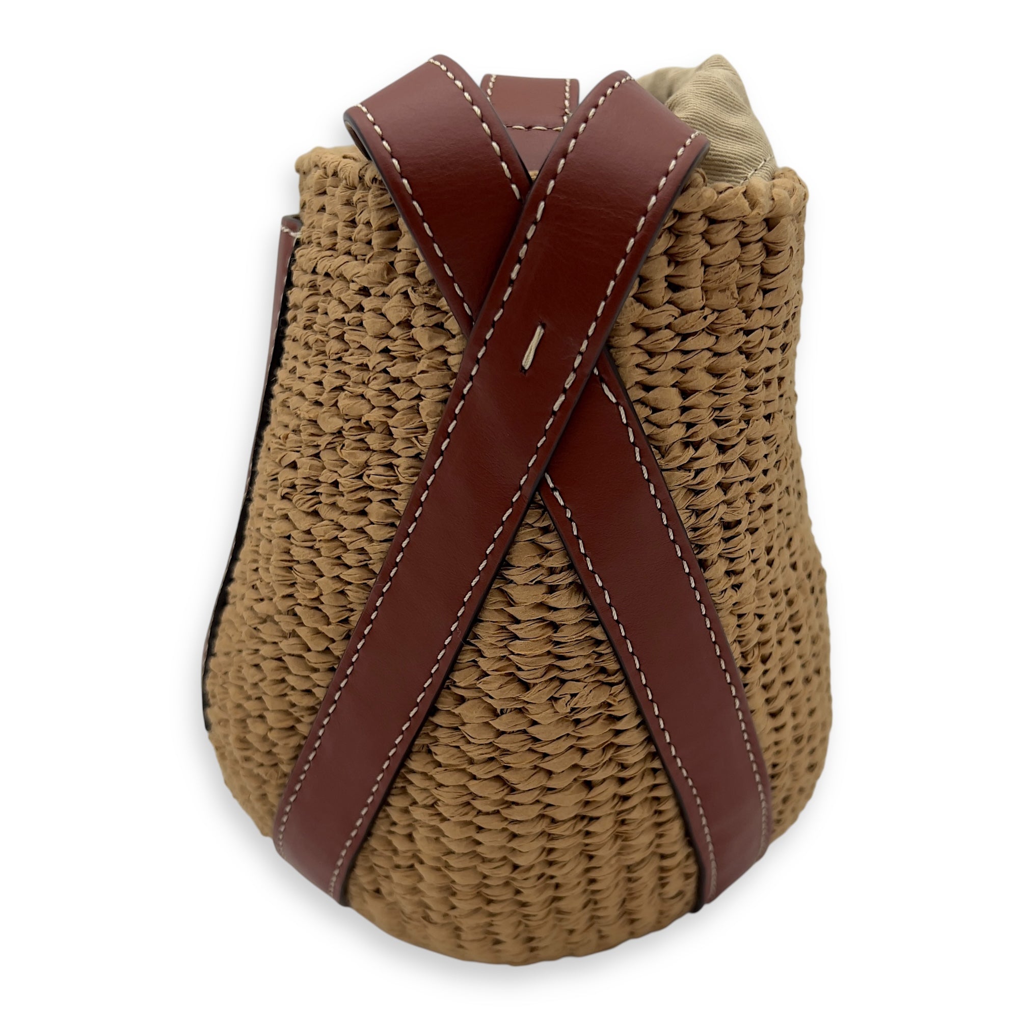 x Mifuko Crossbody Bag Brown in Raffia, Diamond hardware - Image 5