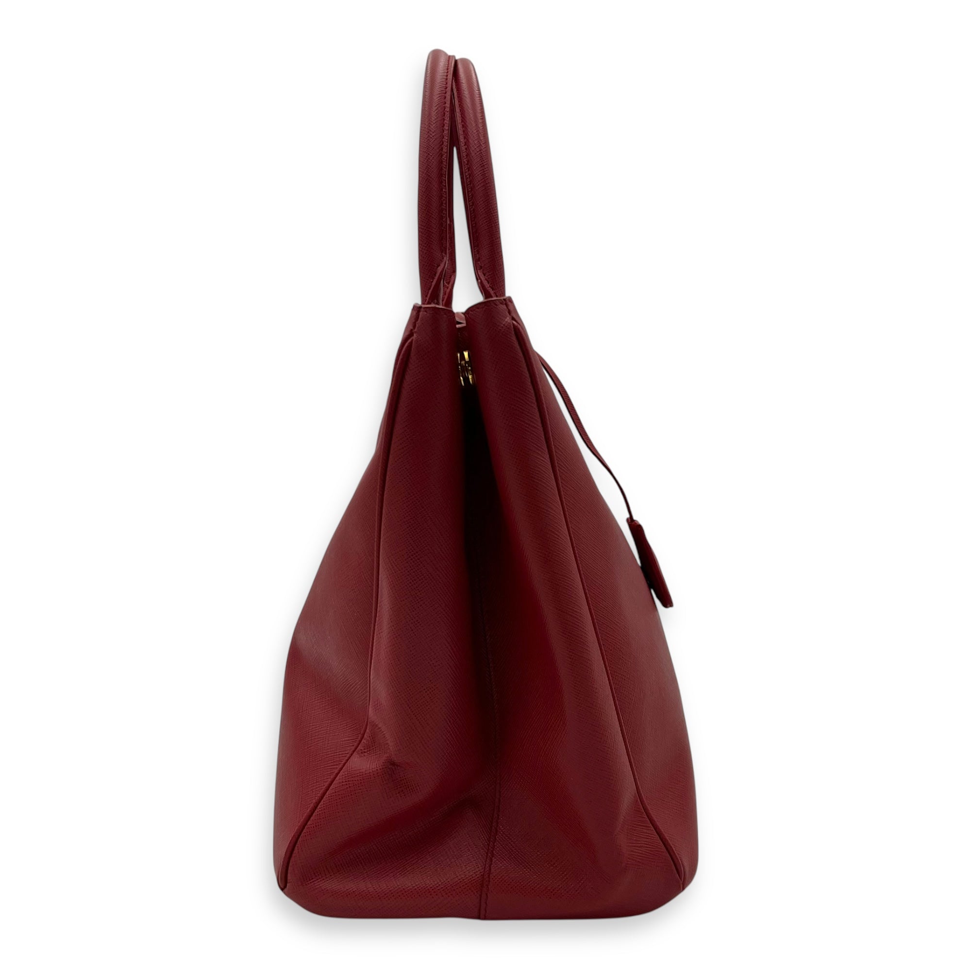 Galleria Top Handle Bag Red in Saffiano Leather, Gold hardware - Image 5