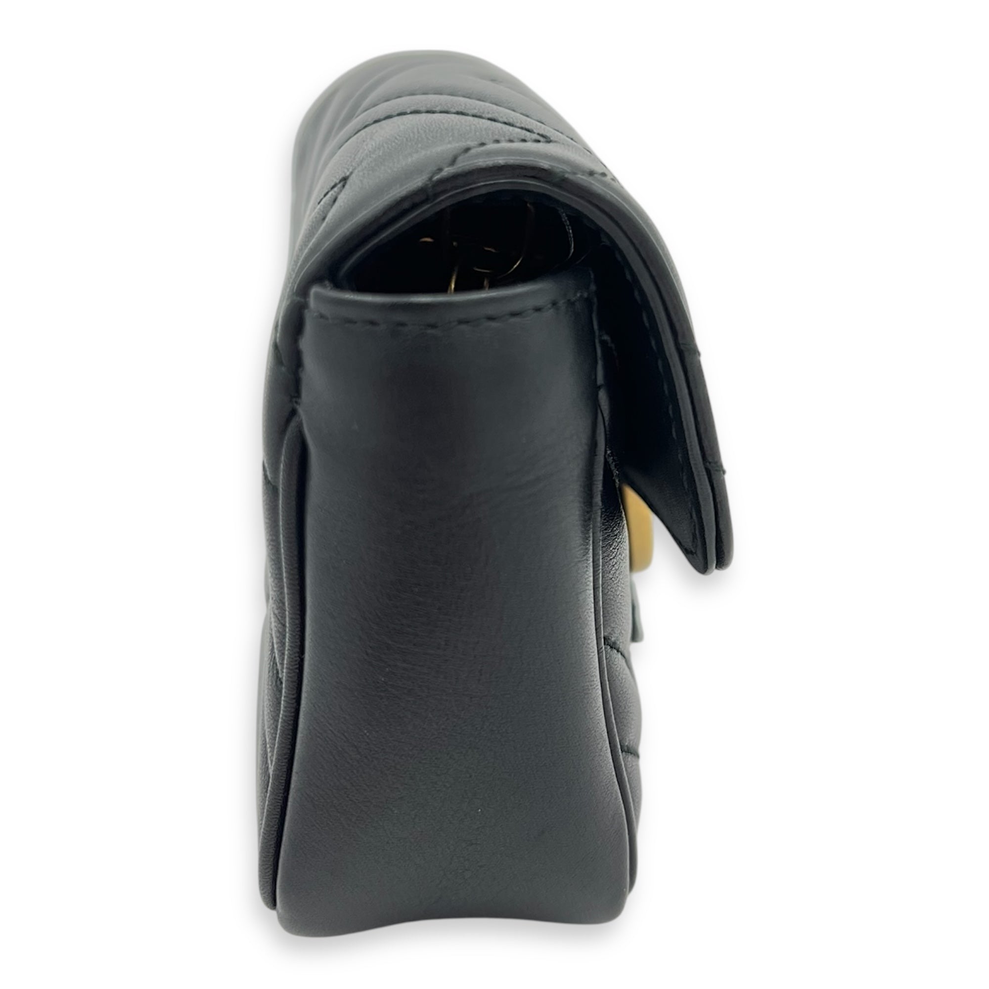 GG Marmont Crossbody Bag Black in Calfskin, Gold hardware - Image 4