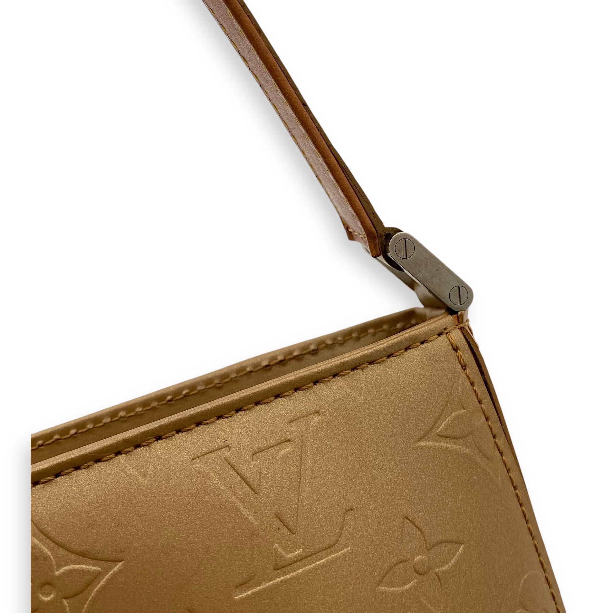 Mat Fowler Shoulder Bag Gold in Calfskin, Silver hardware - Image 14