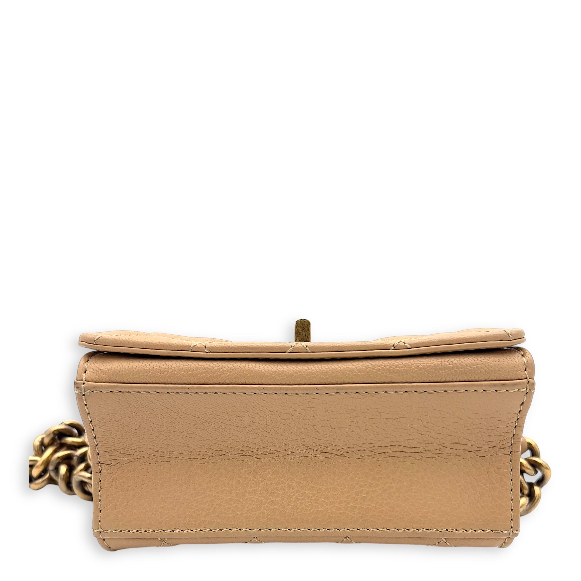 Rita Top Handle Bag Brown in Calfskin, Gold hardware - Image 6