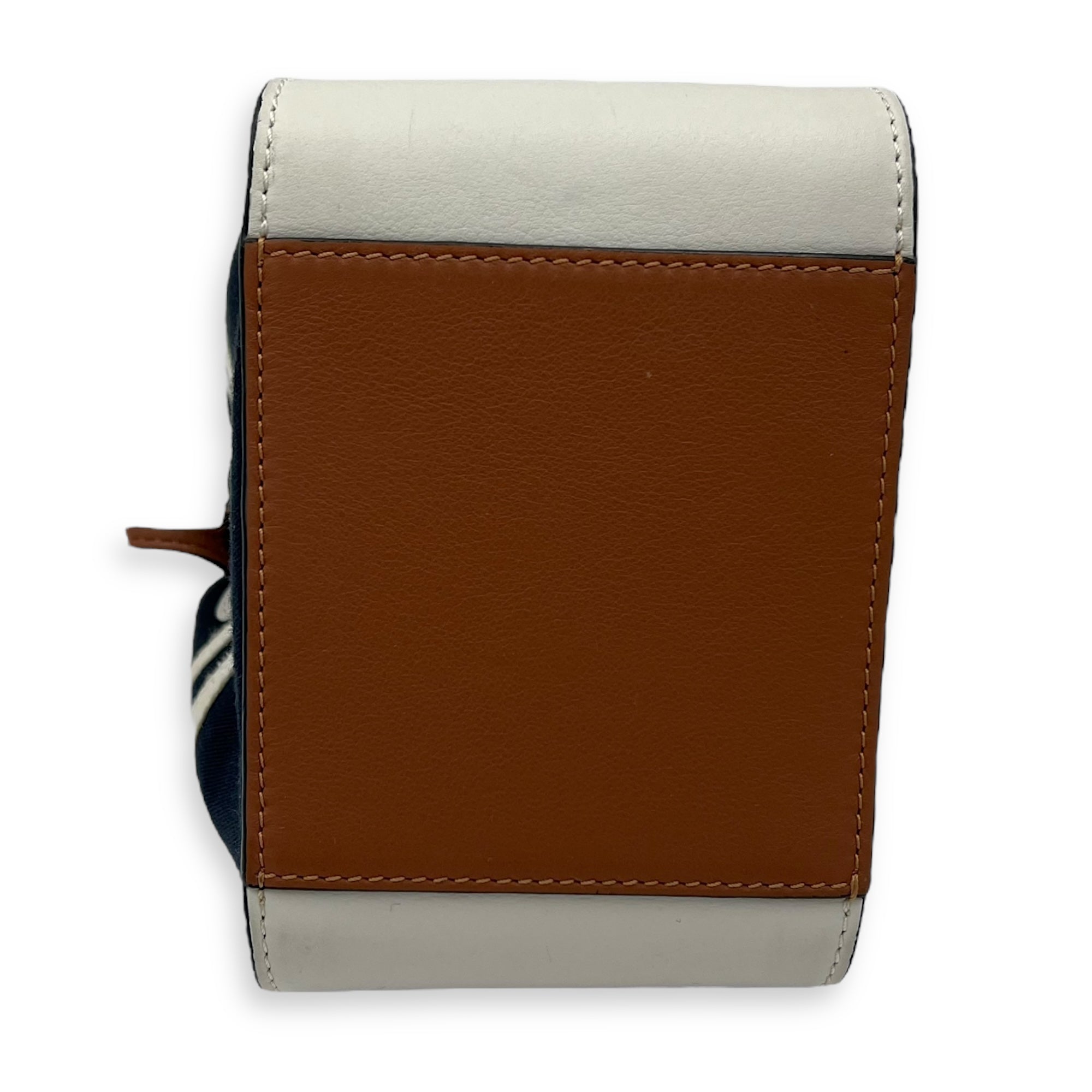 Hammock Mini White Top Handle Bag in Calfskin and Canvas, Silver hardware - Image 6