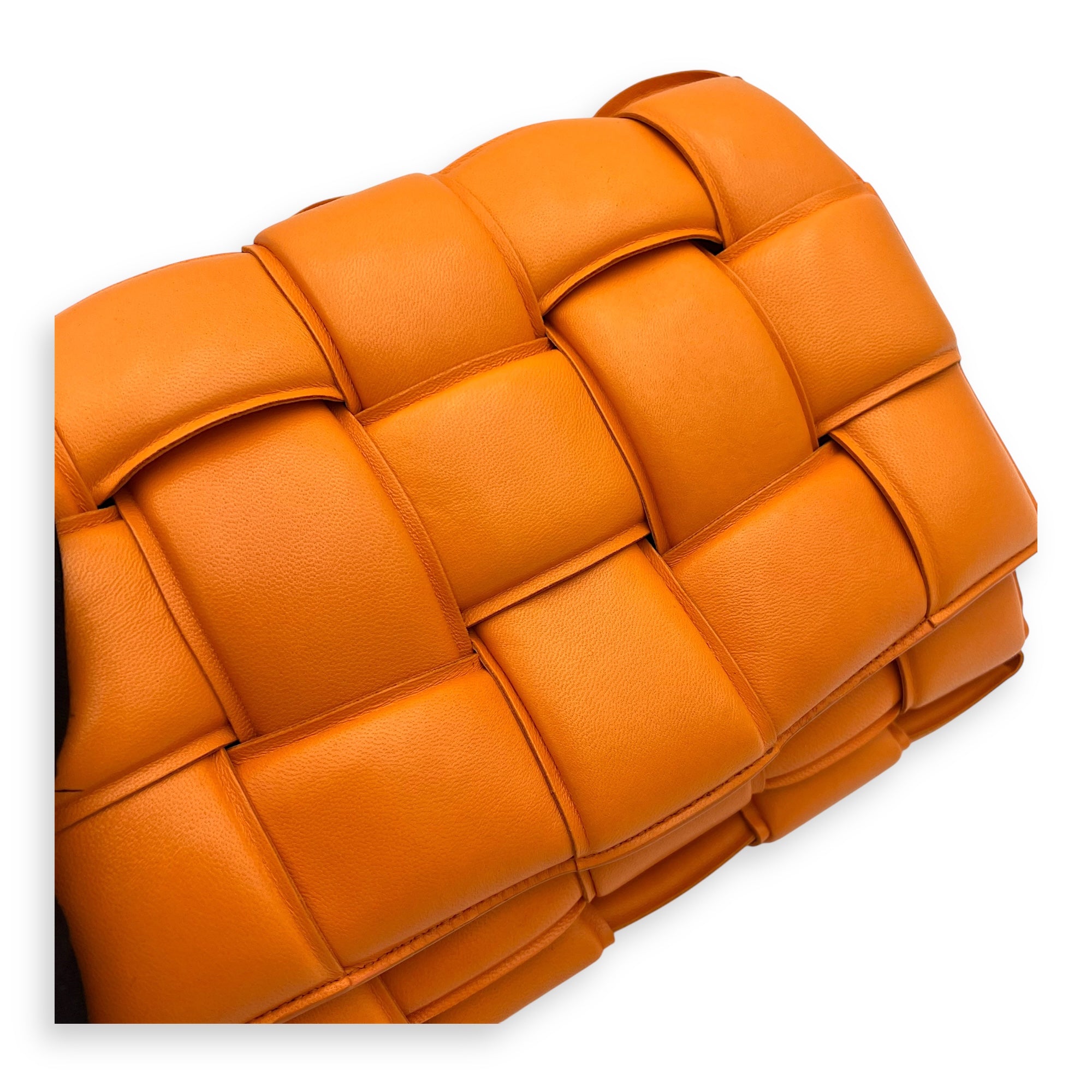 Cassette Shoulder Bag Orange in Lambskin, Gold hardware - Image 7