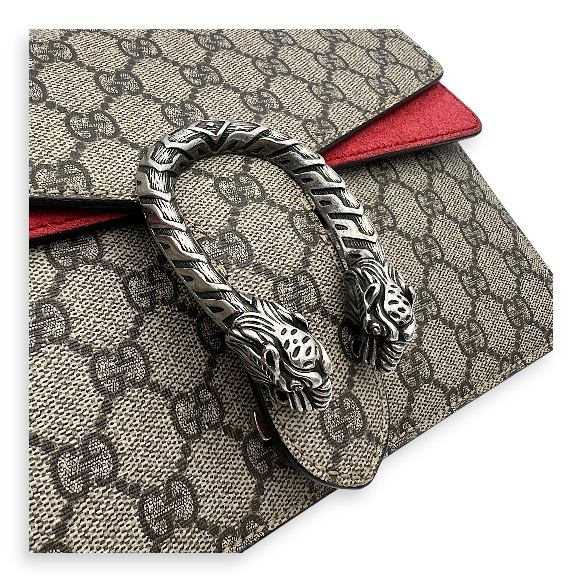 Dionysus Small Brown Shoulder Bag in Coated Canvas, Ruthenium hardware - Image 7