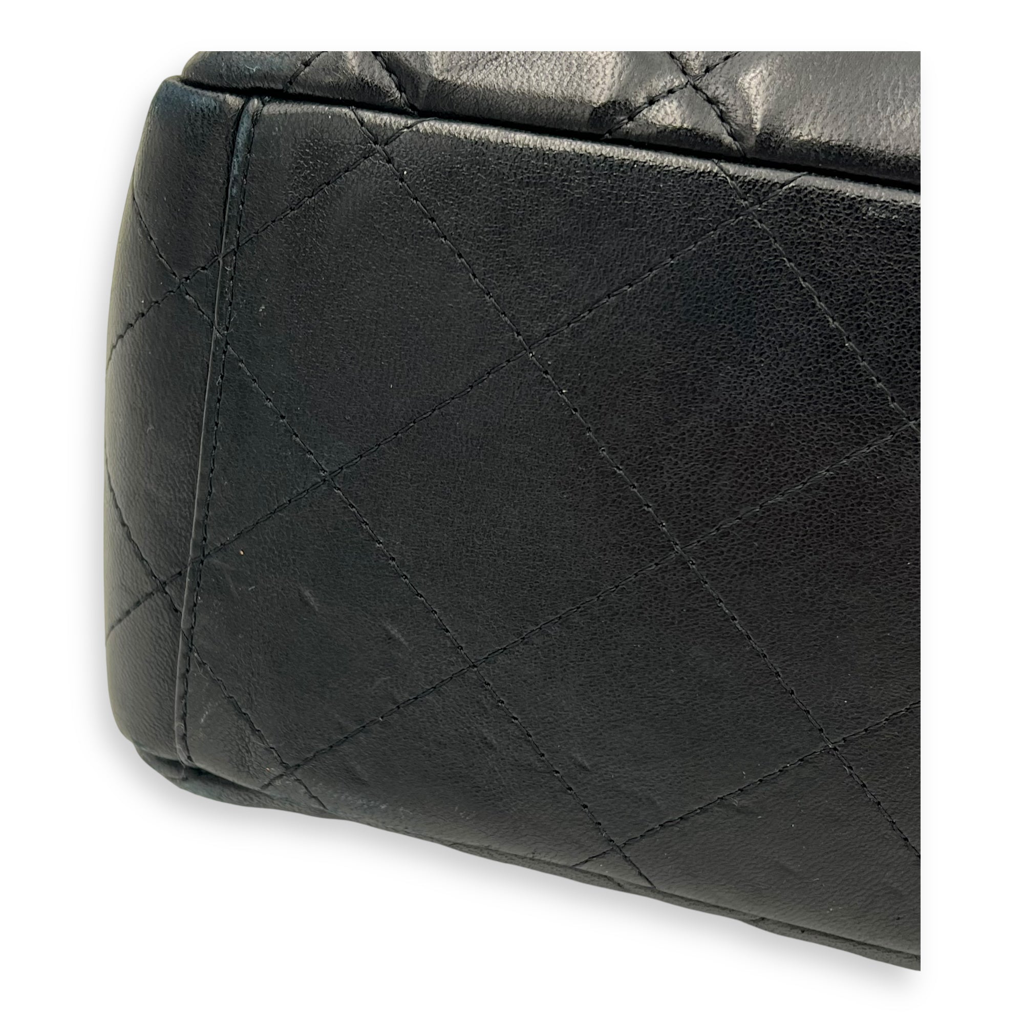 Classic Maxi Black Shoulder Bag in Lambskin, Silver hardware - Image 11