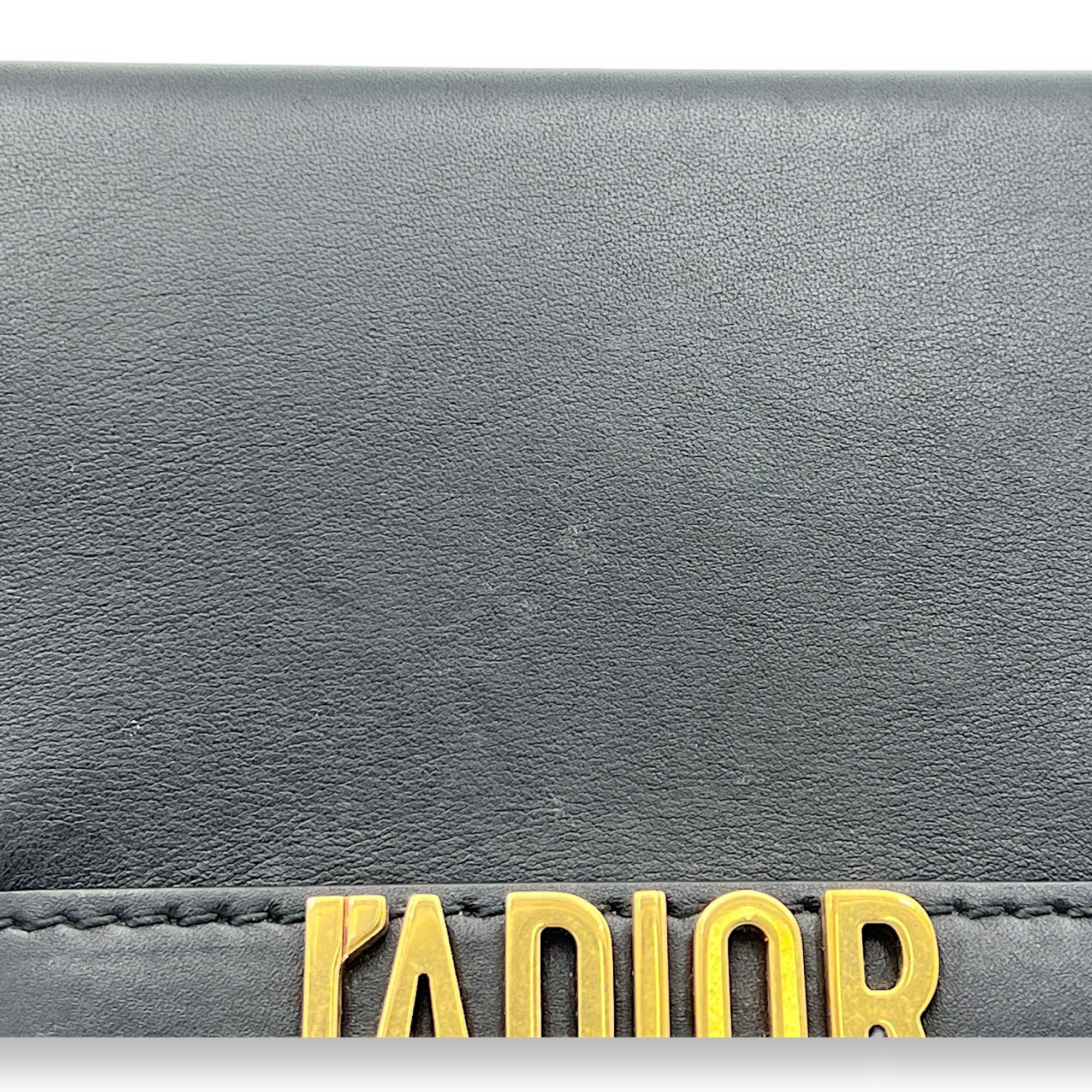 J'adior Black Wallet On Chain in Lambskin, Gold hardware - Image 8
