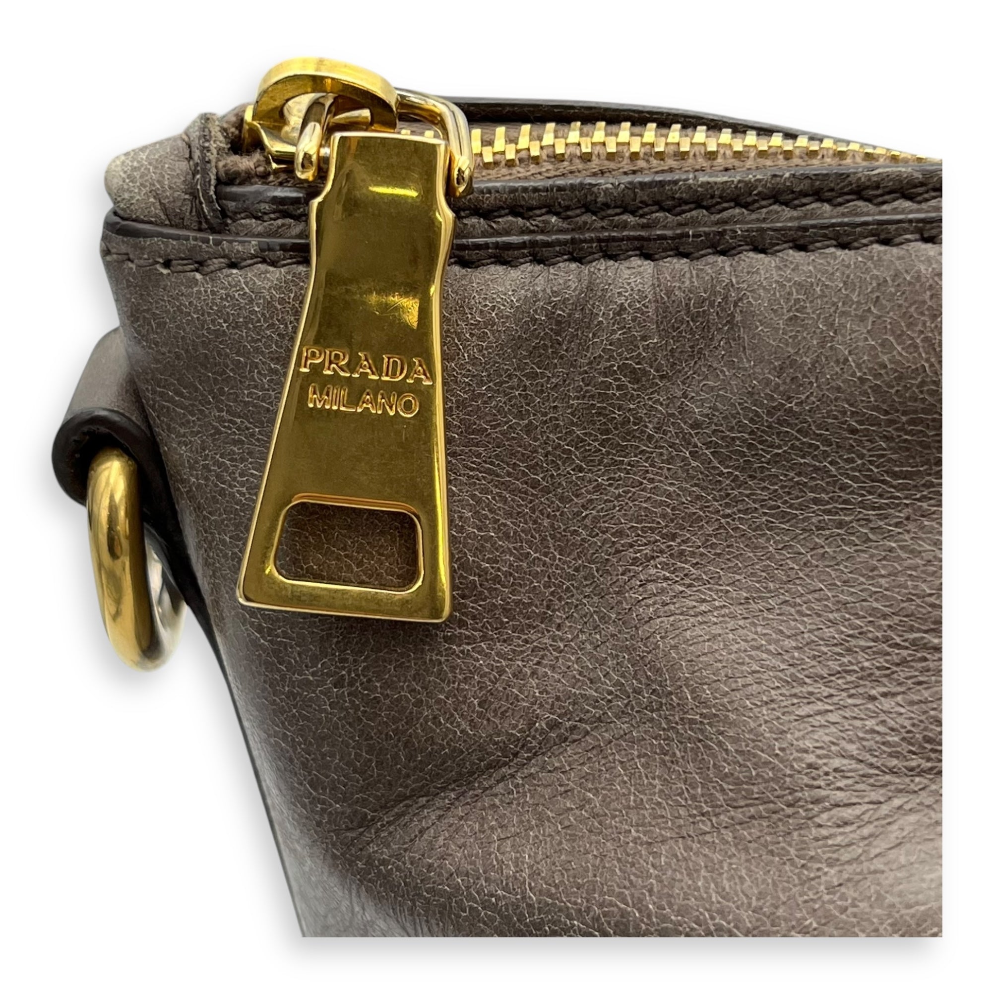 2 way bag Top Handle Bag Brown in Calfskin, Gold hardware - Image 8