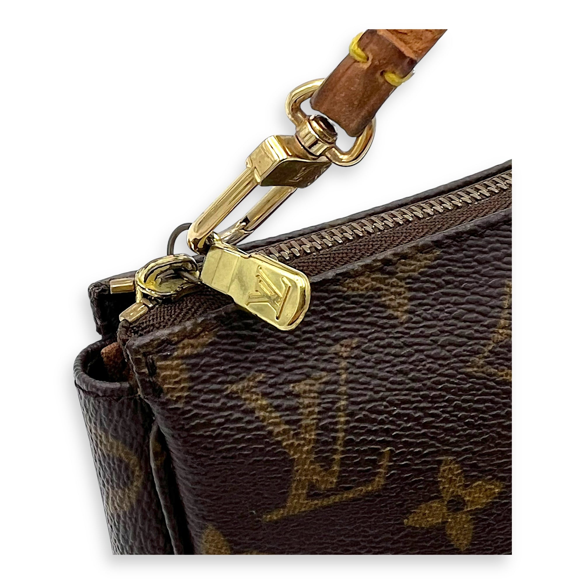 Pochette Accessoires Shoulder Bag Brown in Monogram Coated Canvas, Gold hardware - Image 8