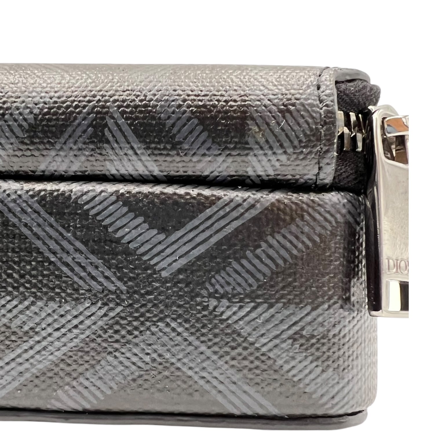 Pouch with strap Crossbody Bag Blue in Coated Canvas, Silver hardware - Image 8