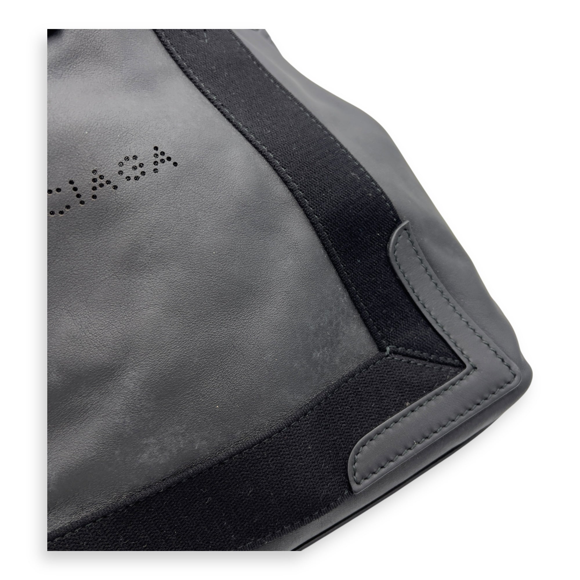 Cabas Tote Bag Black in Calfskin, Silver hardware - Image 8