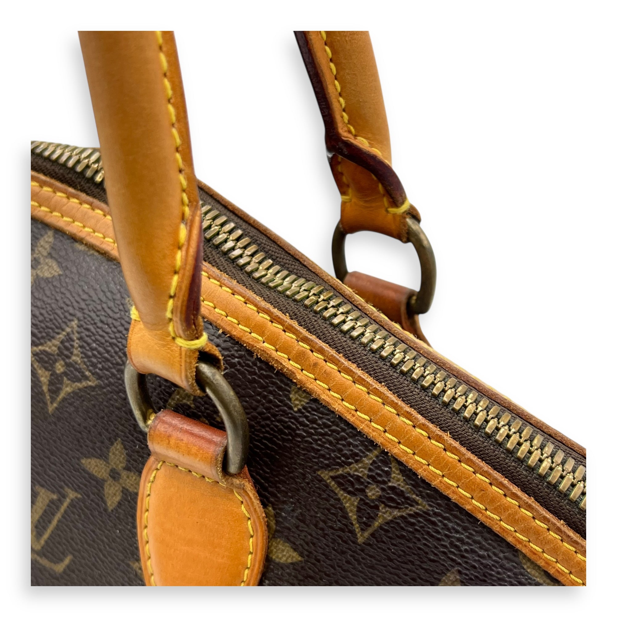 Lockit Brown Top Handle Bag in Monogram Coated Canvas, Gold hardware - Image 8