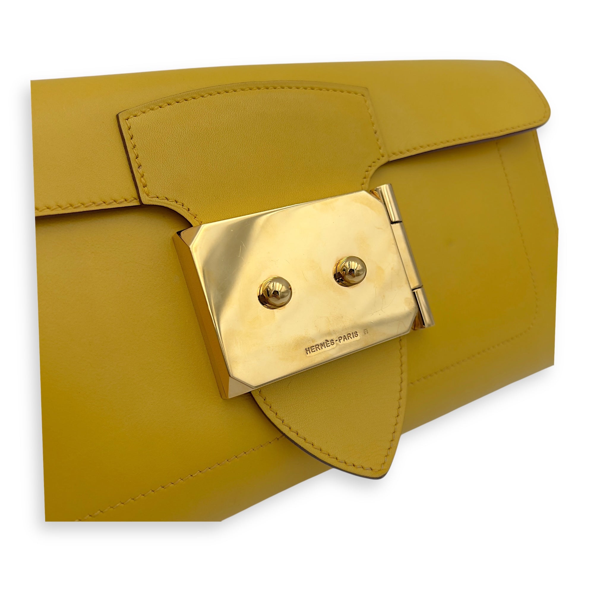 Goodlock Soleil Clutch in Swift, Gold hardware - Image 8