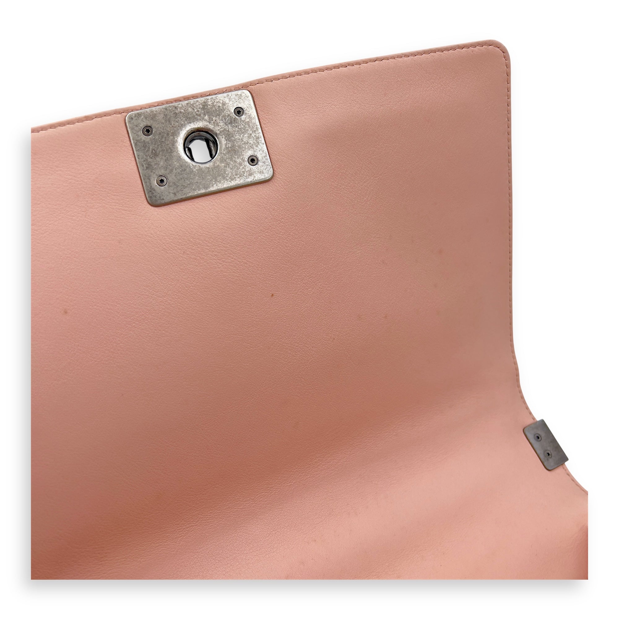 Boy Medium Pink Shoulder Bag in Calfskin, Ruthenium hardware - Image 6