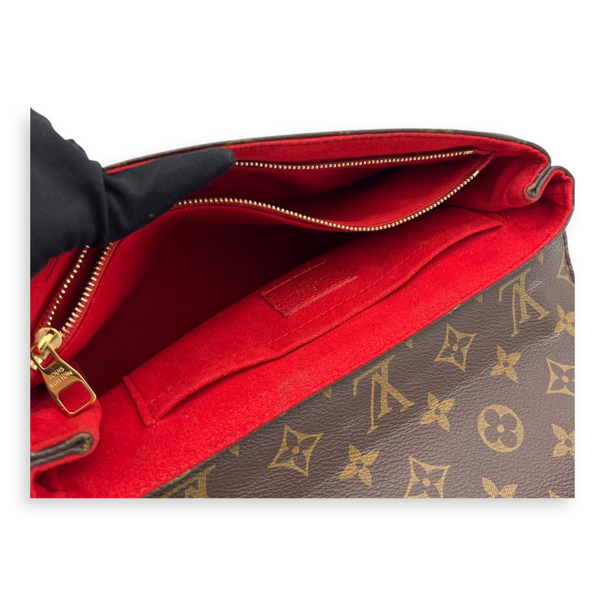 Saint Placide Crossbody Bag Brown in Monogram Coated Canvas, Gold hardware - Image 9