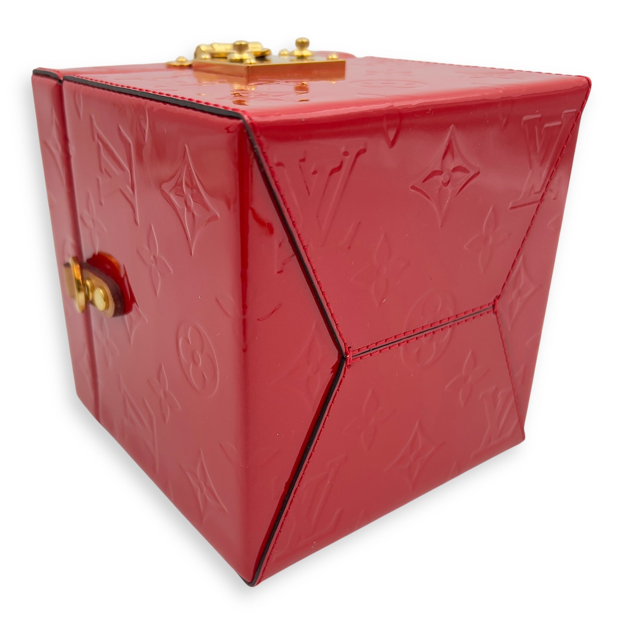 Bleecker Top Handle Bag Red in Vernis, Gold hardware - Image 11