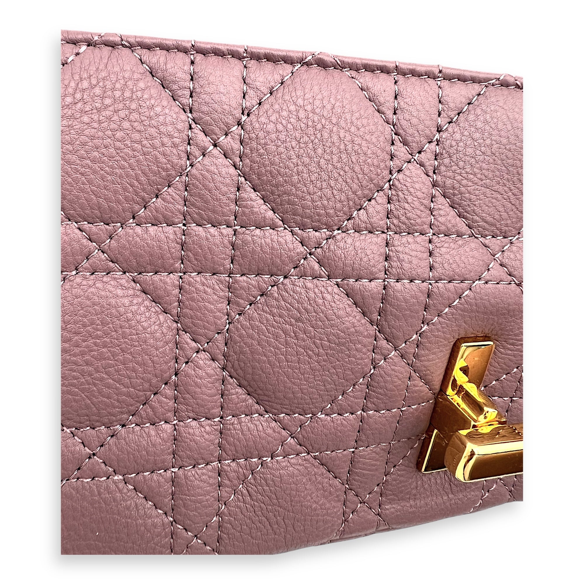 Caro Shoulder Bag Purple in Calfskin, Gold hardware - Image 10