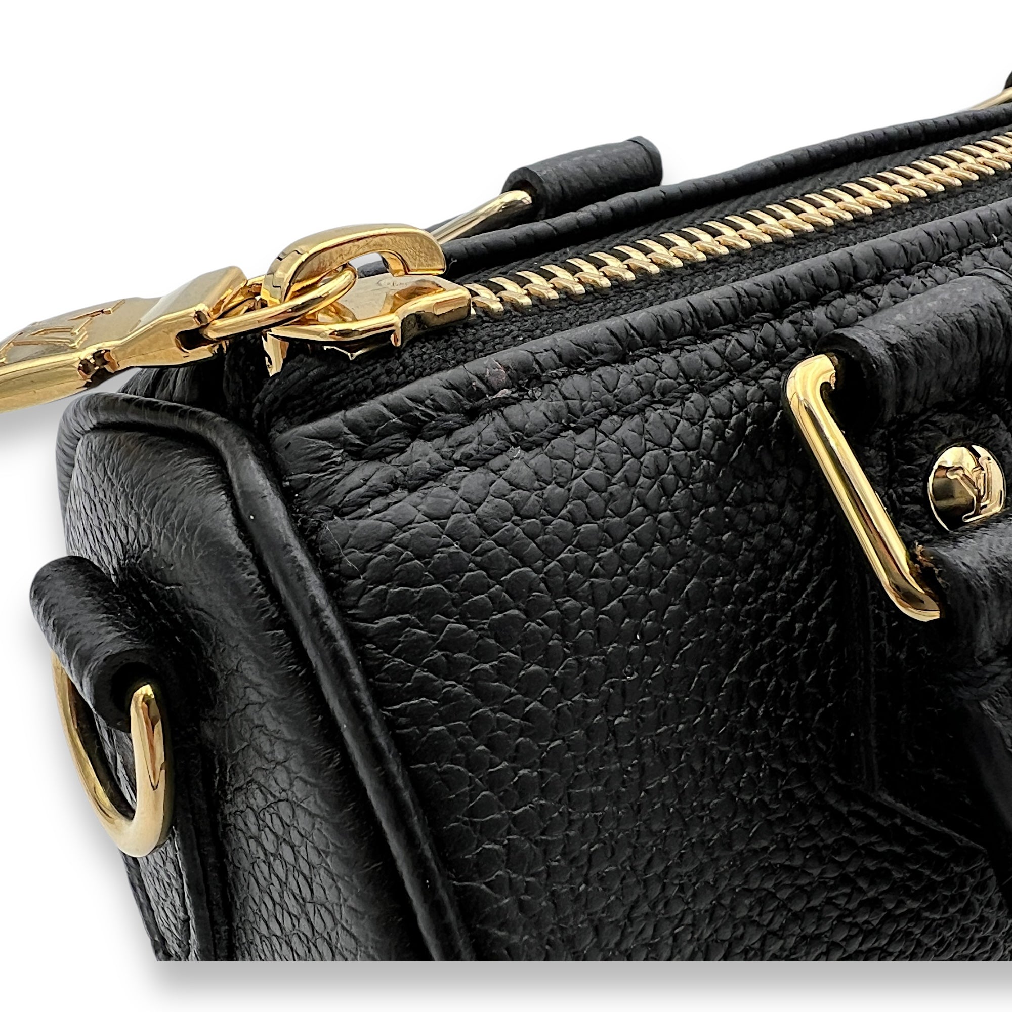 Speedy Bandouliere Nano Black Top Handle Bag in Monogram Empreinte Leather, Gold hardware - Image 10