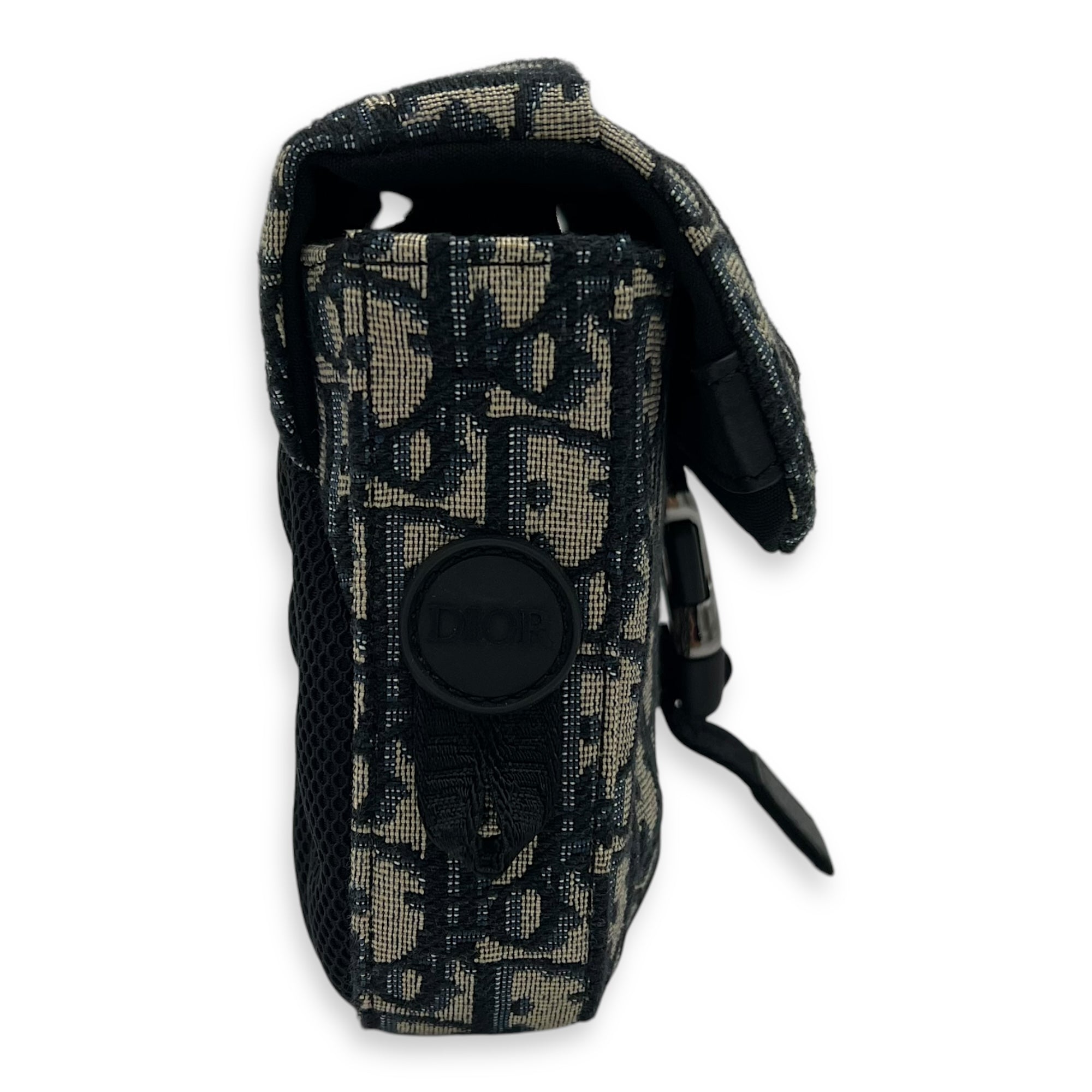 Oblique Blue Crossbody Bag in Jacquard, Silver hardware - Image 5