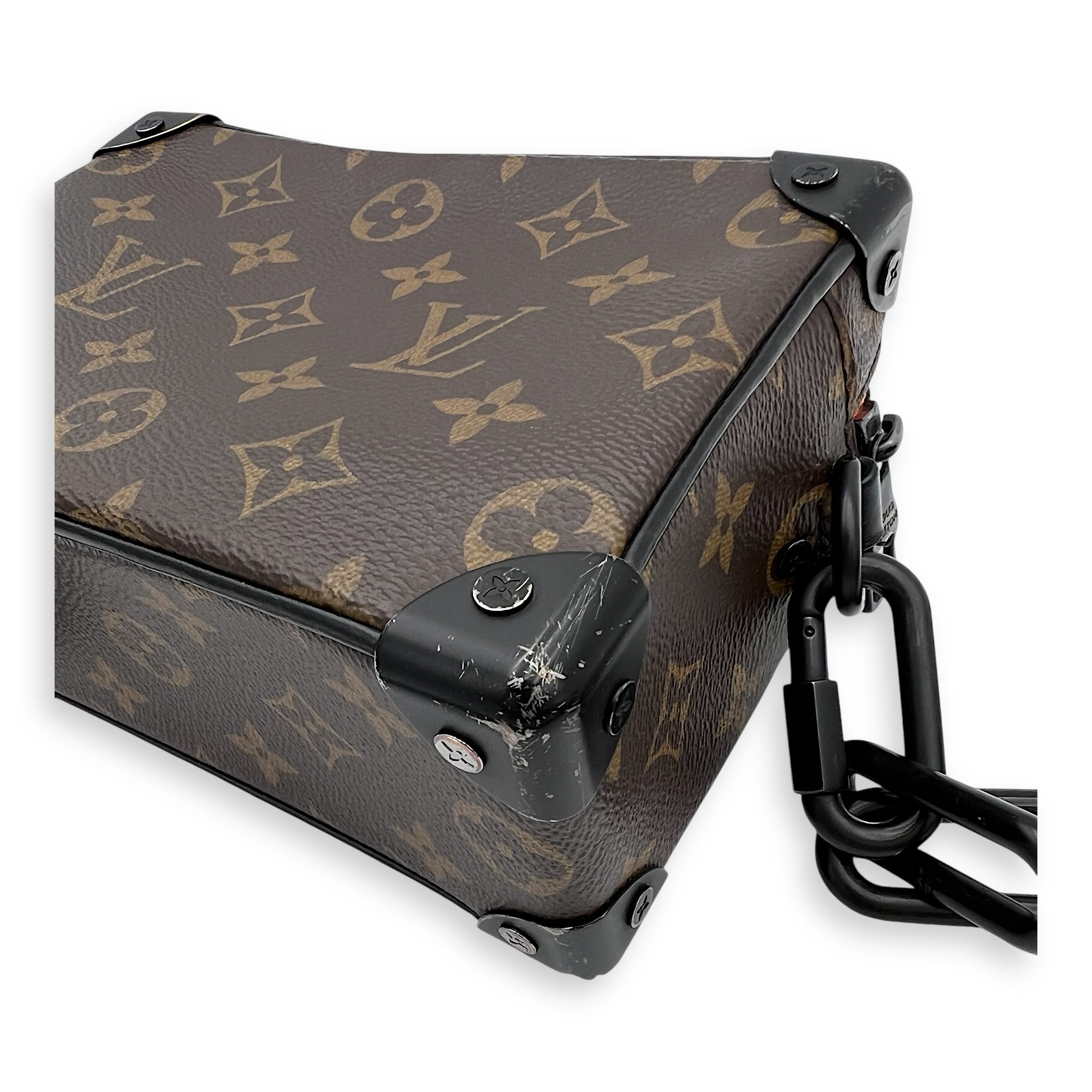Soft Trunk Shoulder Bag Brown in Monogram Coated Canvas, Black hardware - Image 13