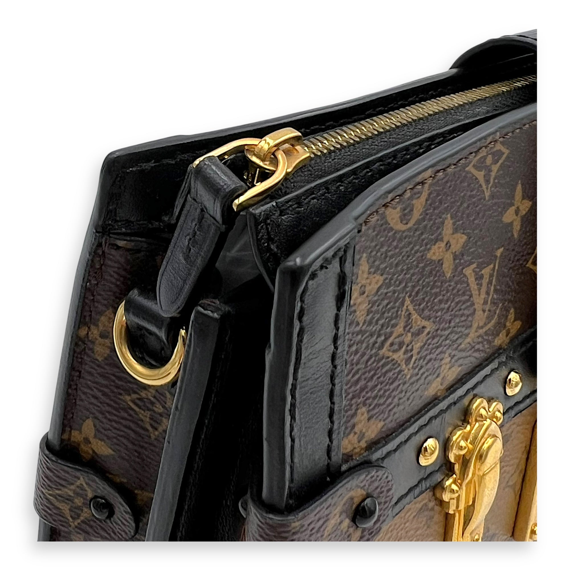 Trunk Trunk Clutch 2 Way Brown in Monogram Coated Canvas, Gold hardware - Image 9