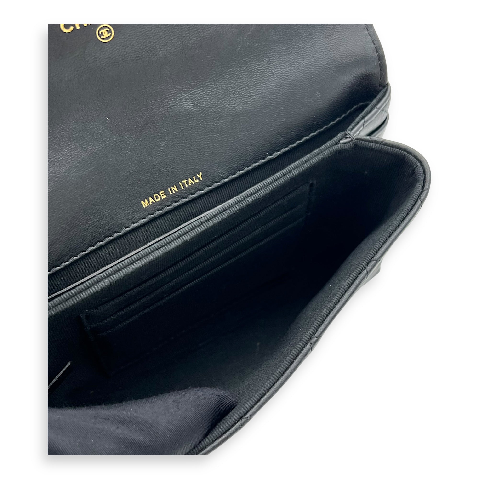 CC Wristlet Black in Lambskin, Gold hardware - Image 10