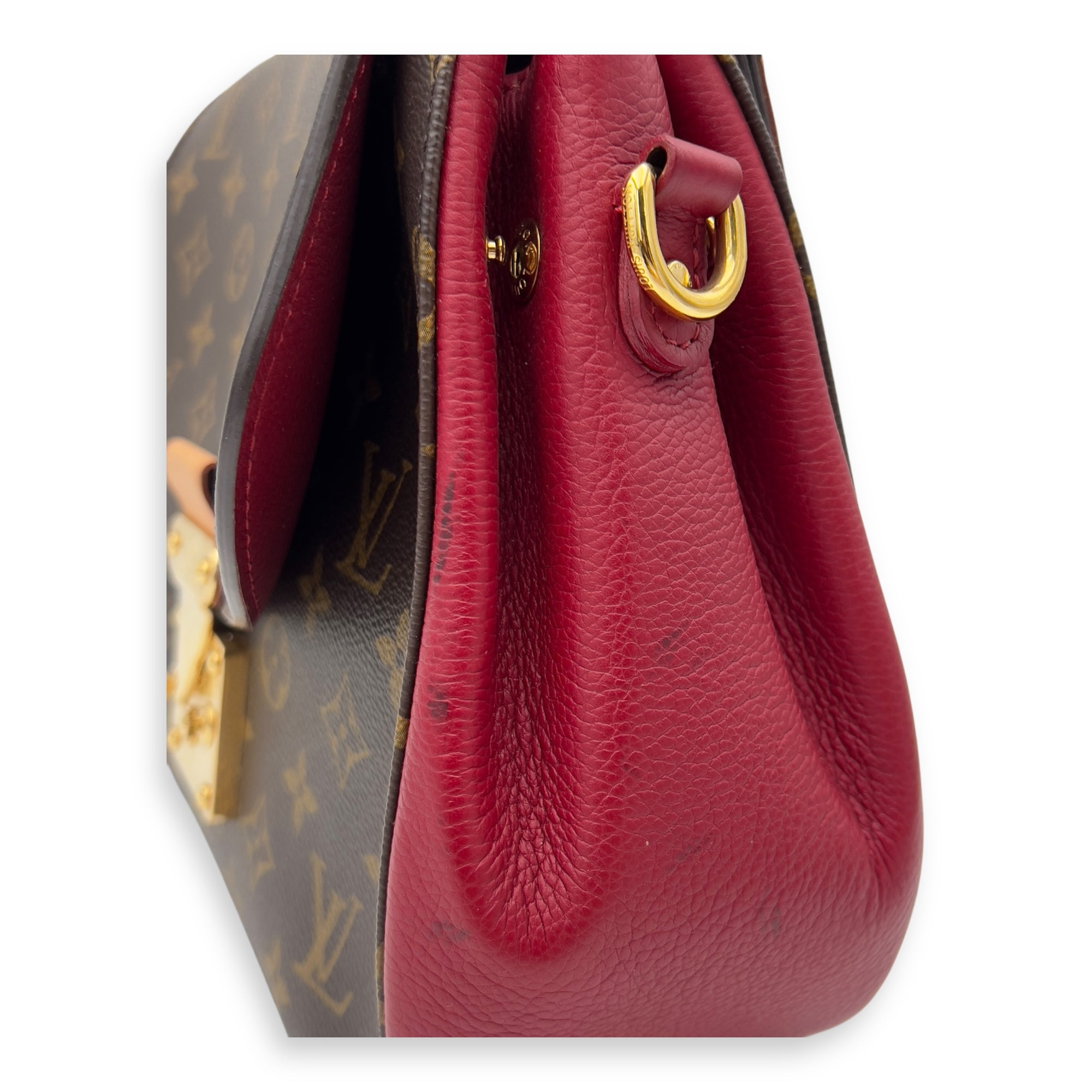 Eden Brown Top Handle Bag in Coated Canvas, Gold hardware - Image 11