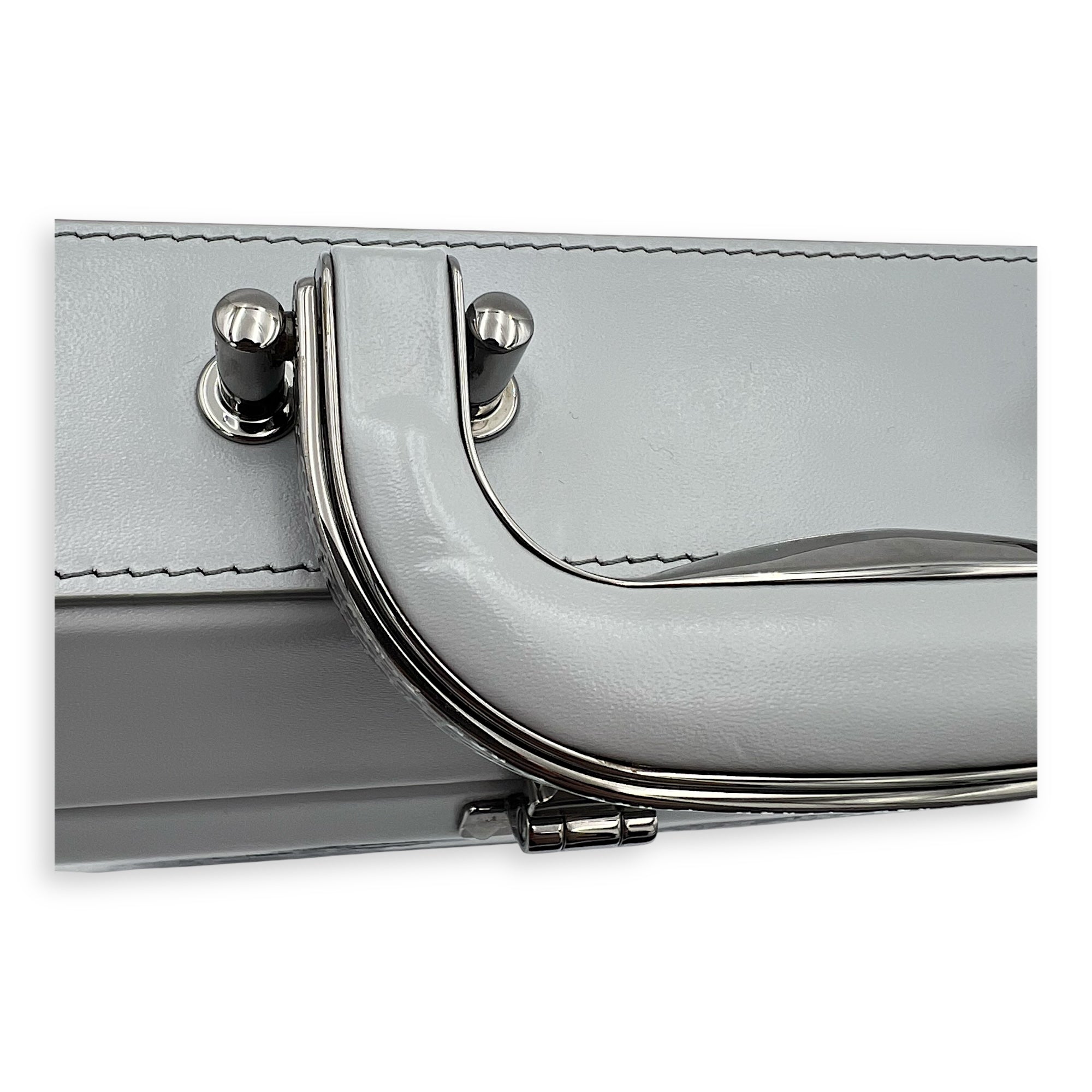 Kenny Scharf Vanity Top Handle Bag Grey in Calfskin, Silver hardware - Image 11