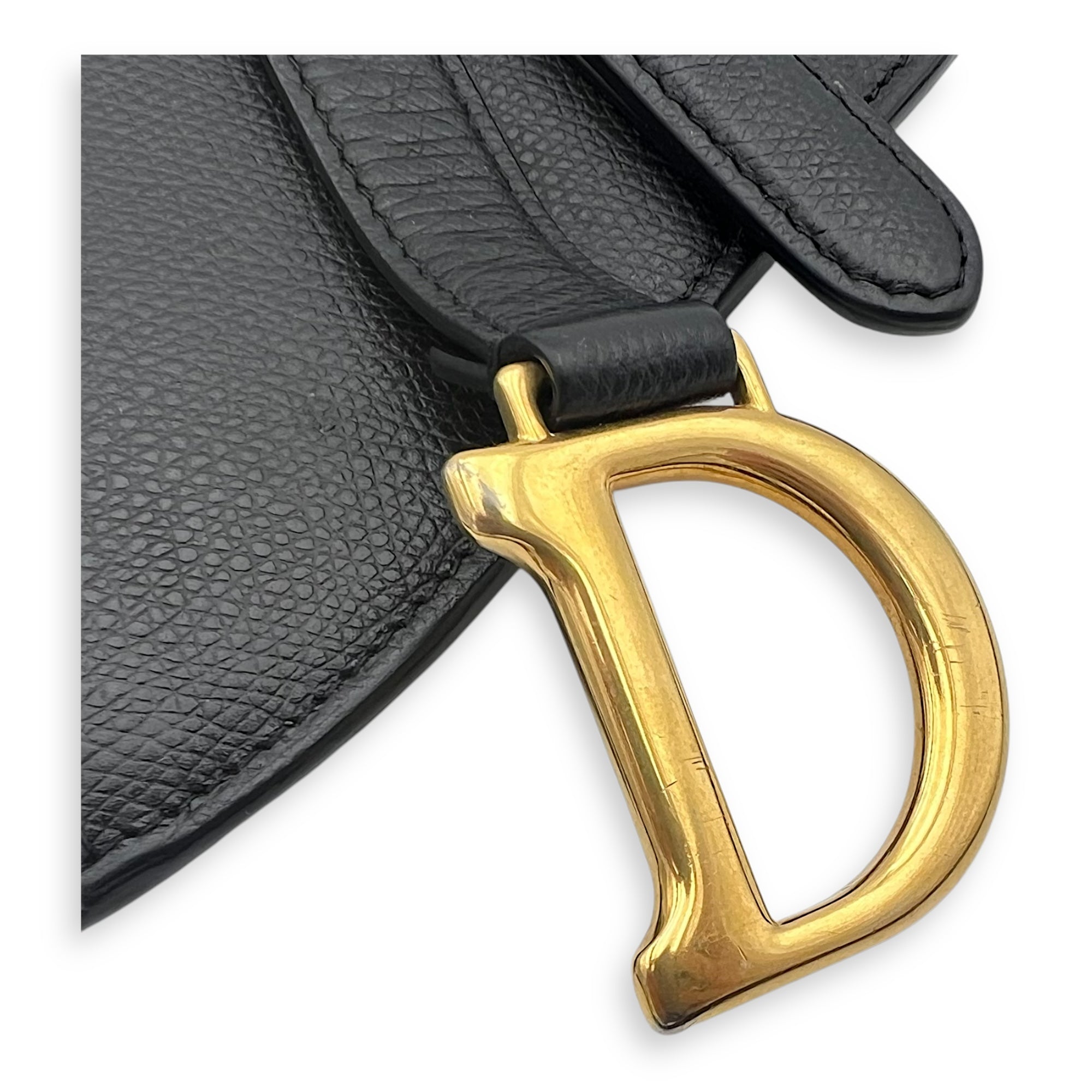 Saddle Belt Bag Black in Calfskin, Gold hardware - Image 12