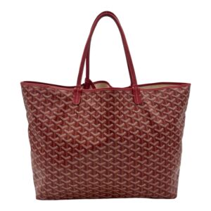Saint Louis GM Red Tote Bag in Coated Canvas, Silver hardware