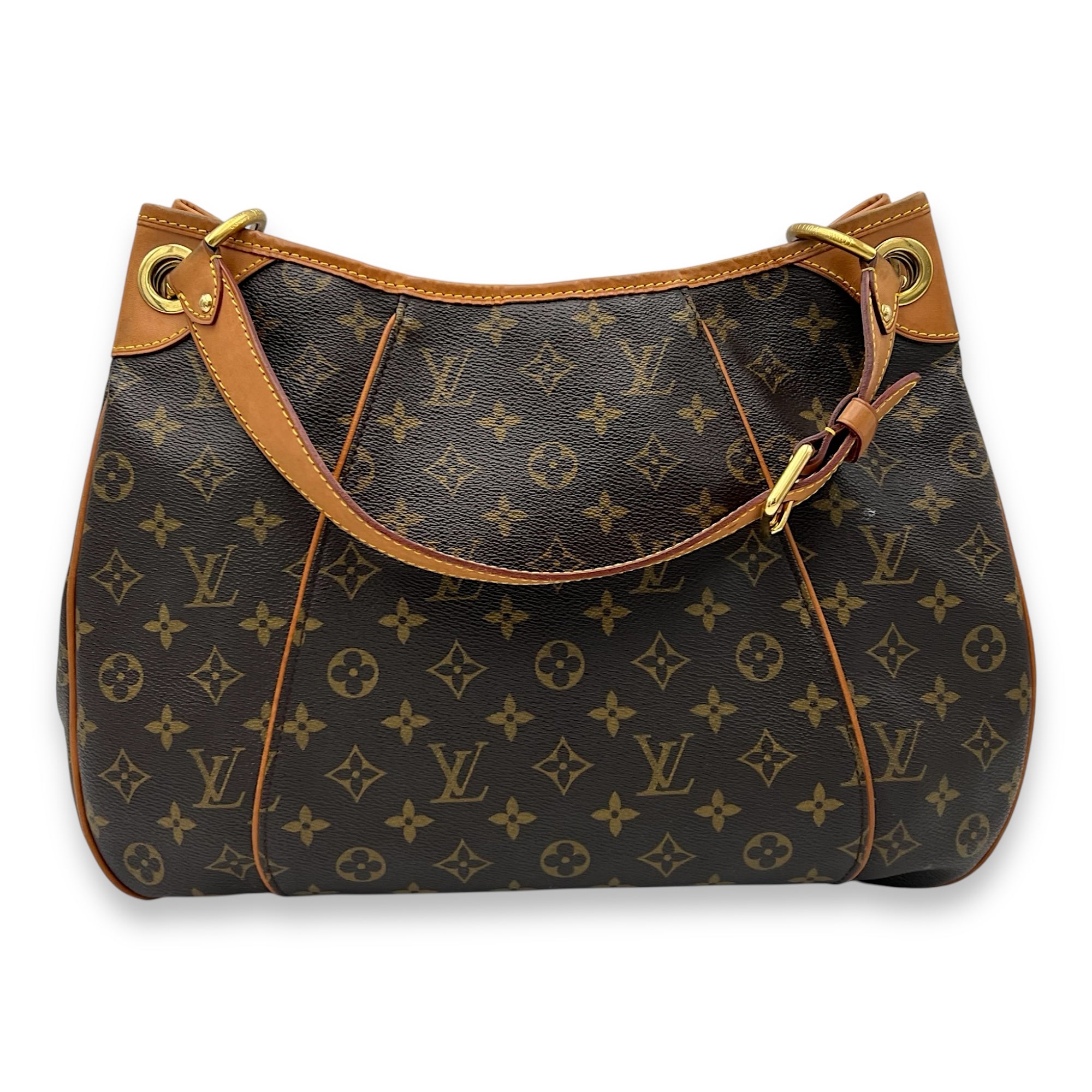 Galleria Shoulder Bag PM Brown in Monogram Coated Canvas, Gold hardware - Image 3