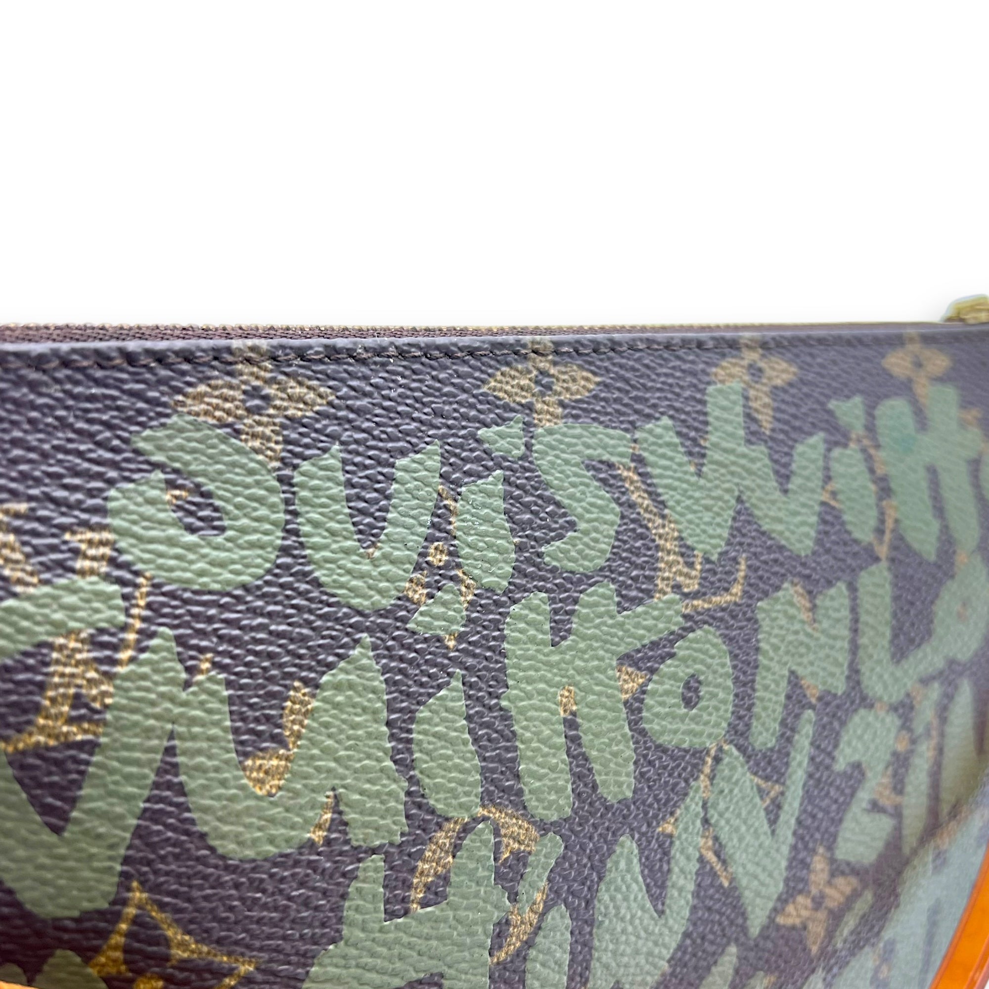 Pochette Pouch Brown in Coated Canvas, Gold hardware - Image 12