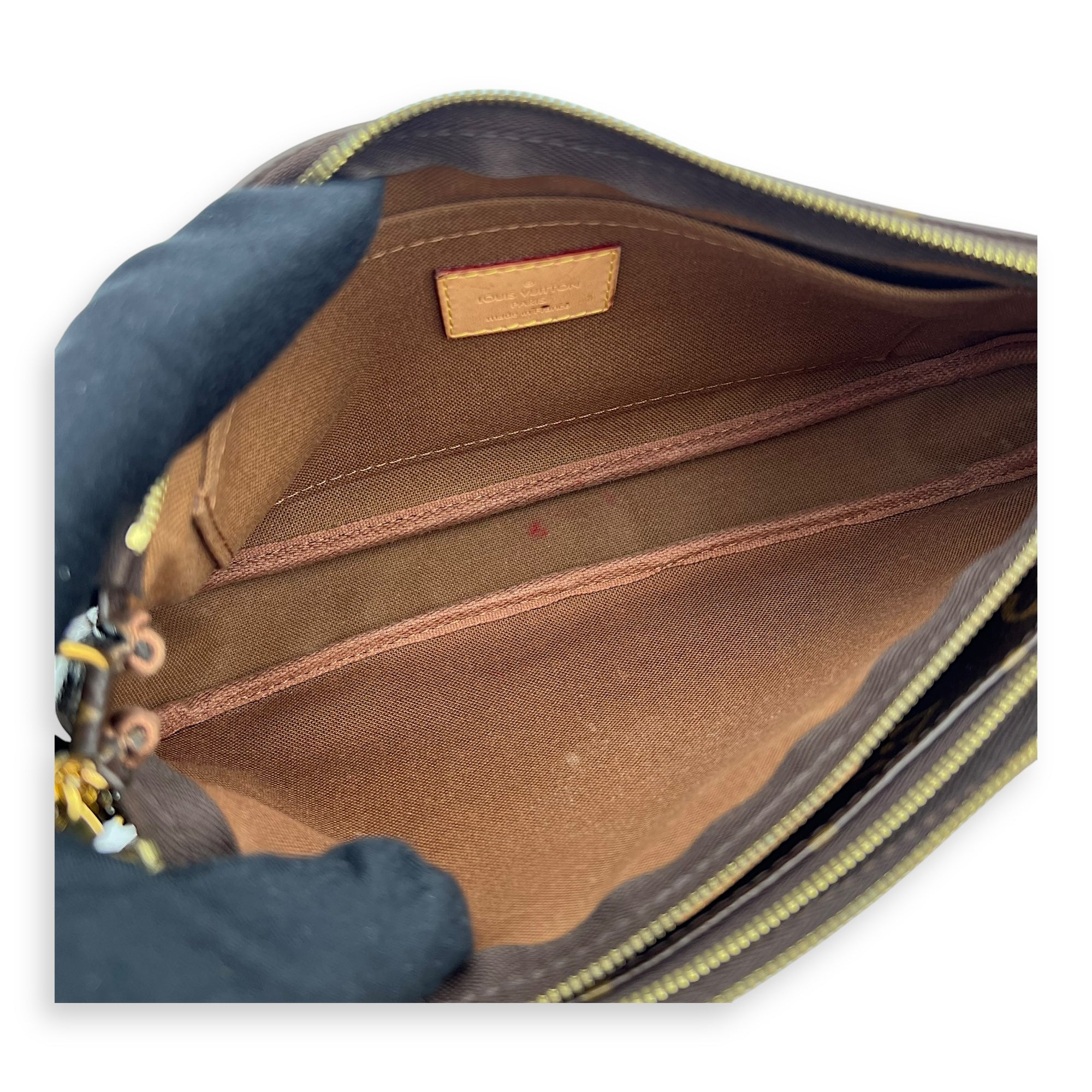 Multi-Pochette Accessoires Crossbody Bag Brown in Monogram Coated Canvas, Gold hardware - Image 7