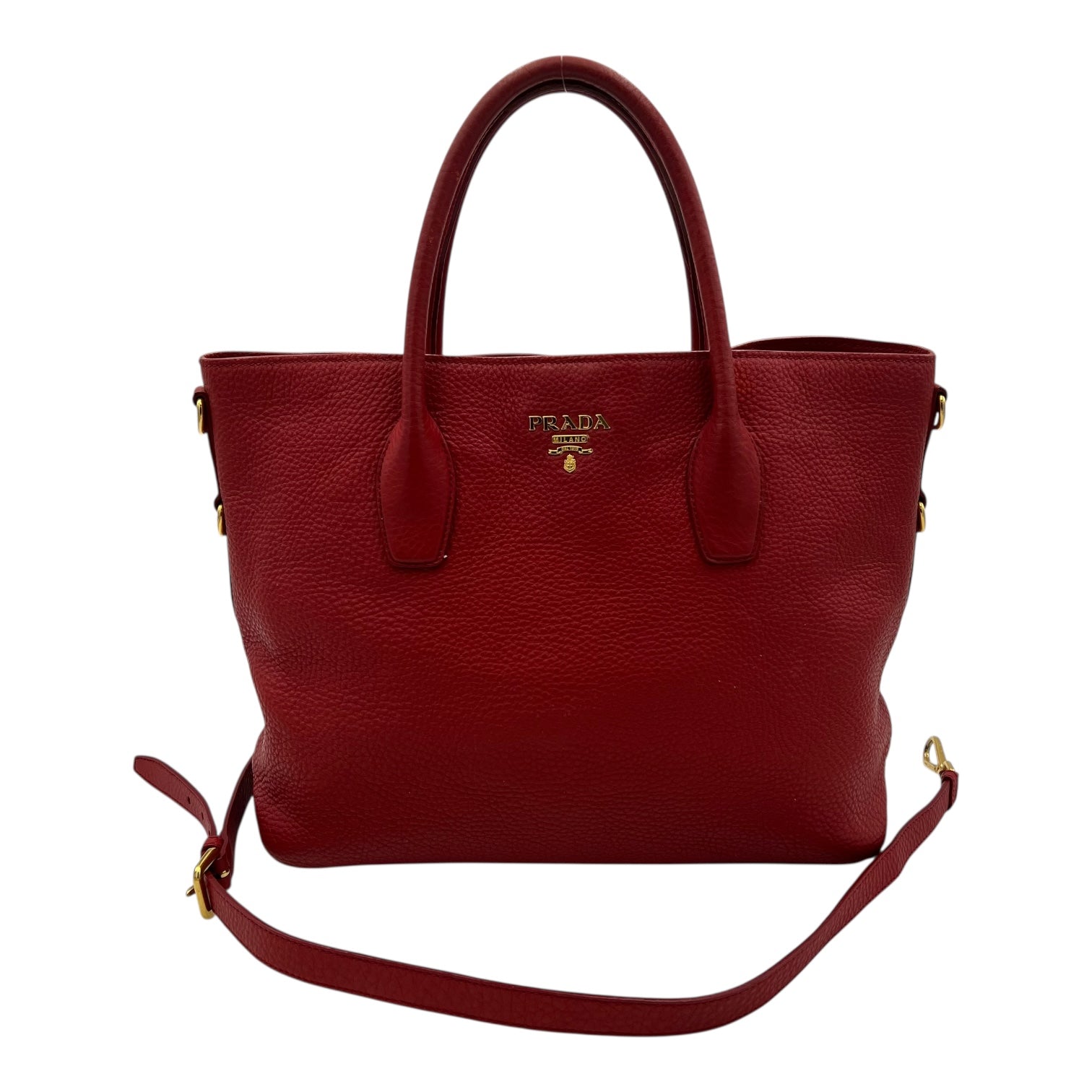 Logo Top Handle Bag Red in Calfskin, Gold hardware - Image 16