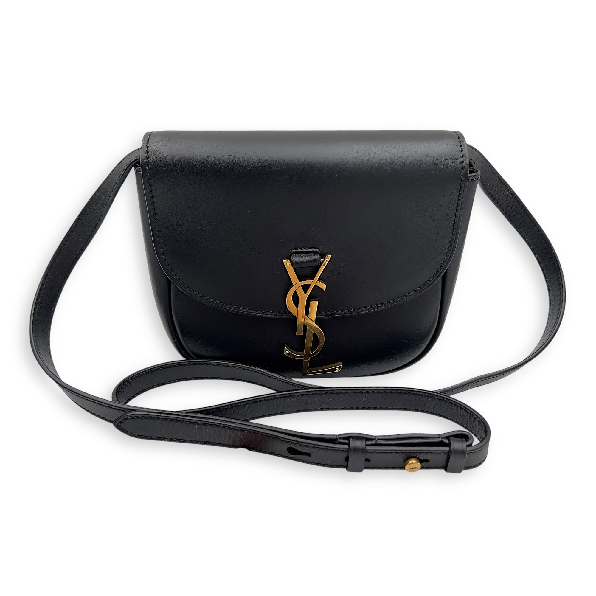 Kaia Crossbody Bag Black in Calfskin, Gold hardware - Image 13