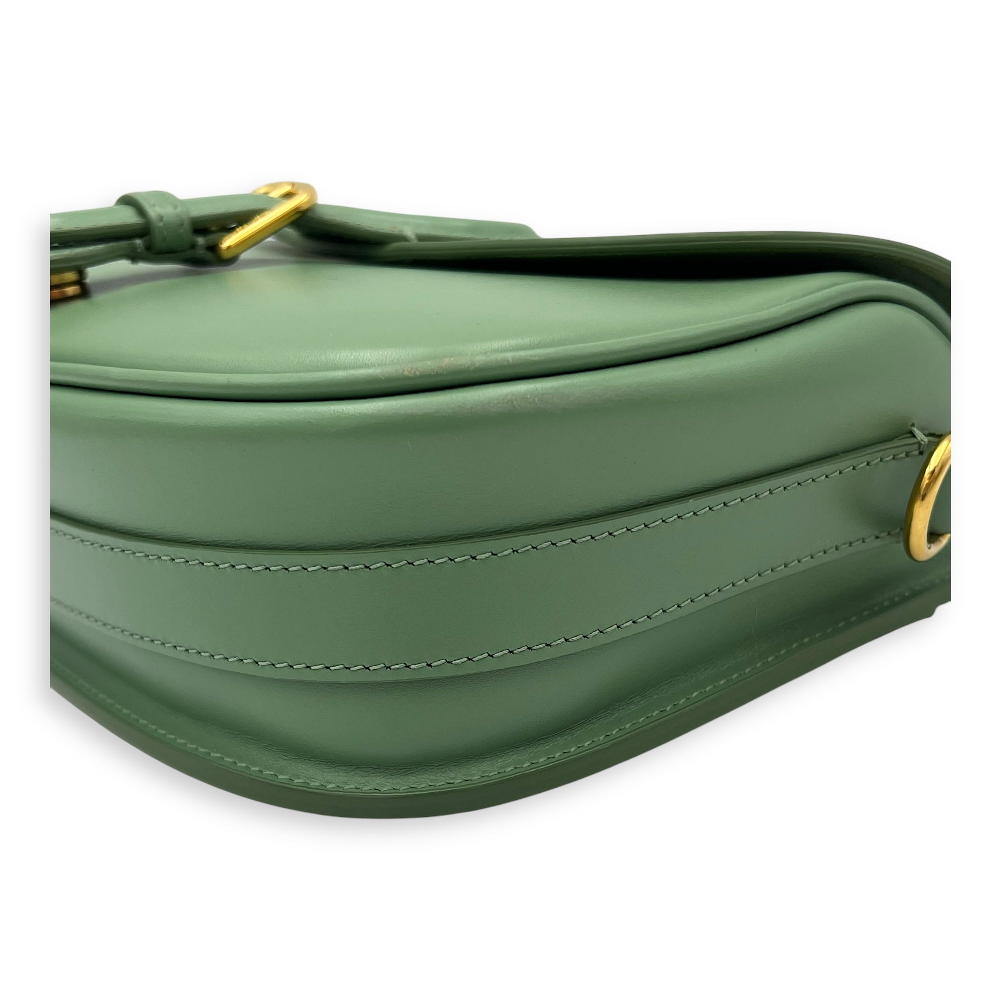 Bobby Crossbody Bag Green in Calfskin, Gold hardware - Image 15