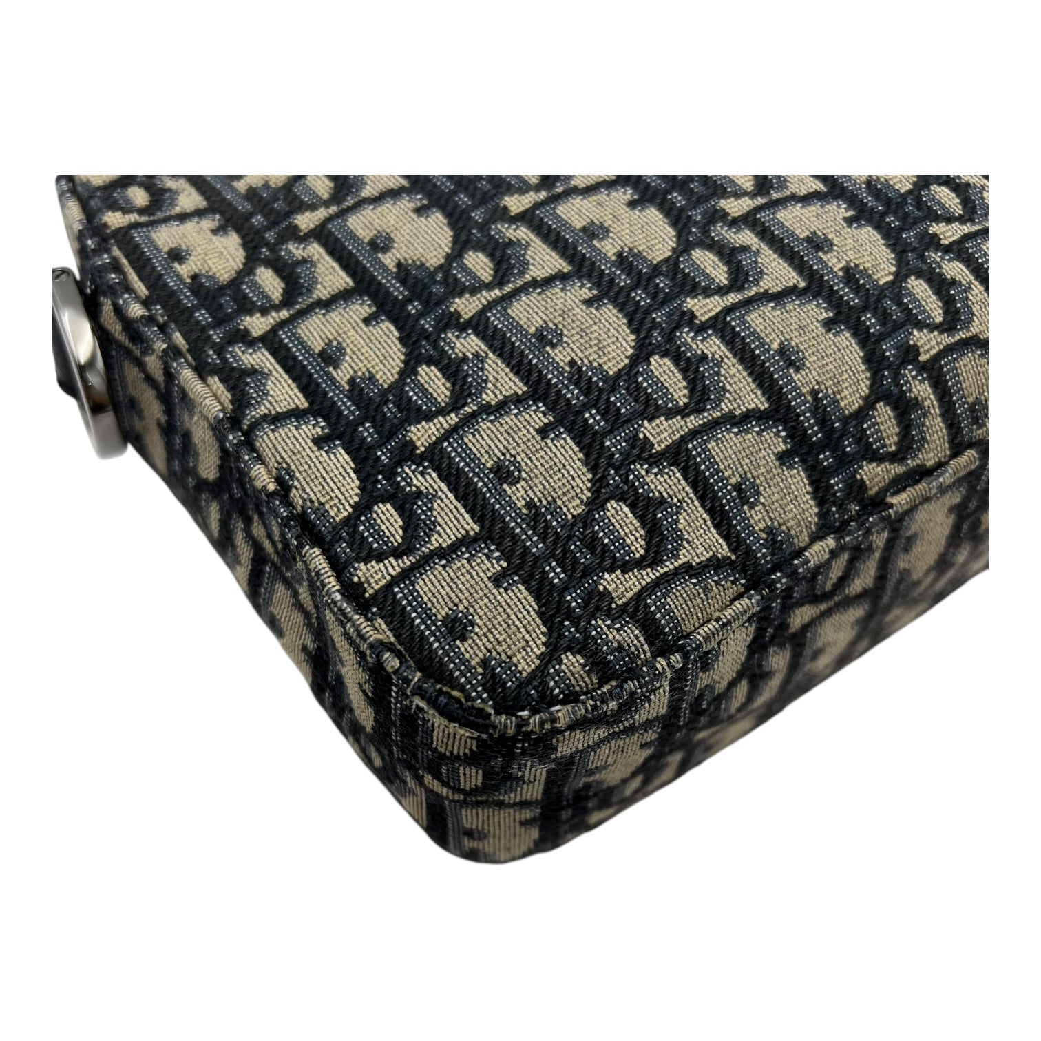 Safari Crossbody Bag Blue in Jacquard, Silver hardware - Image 12