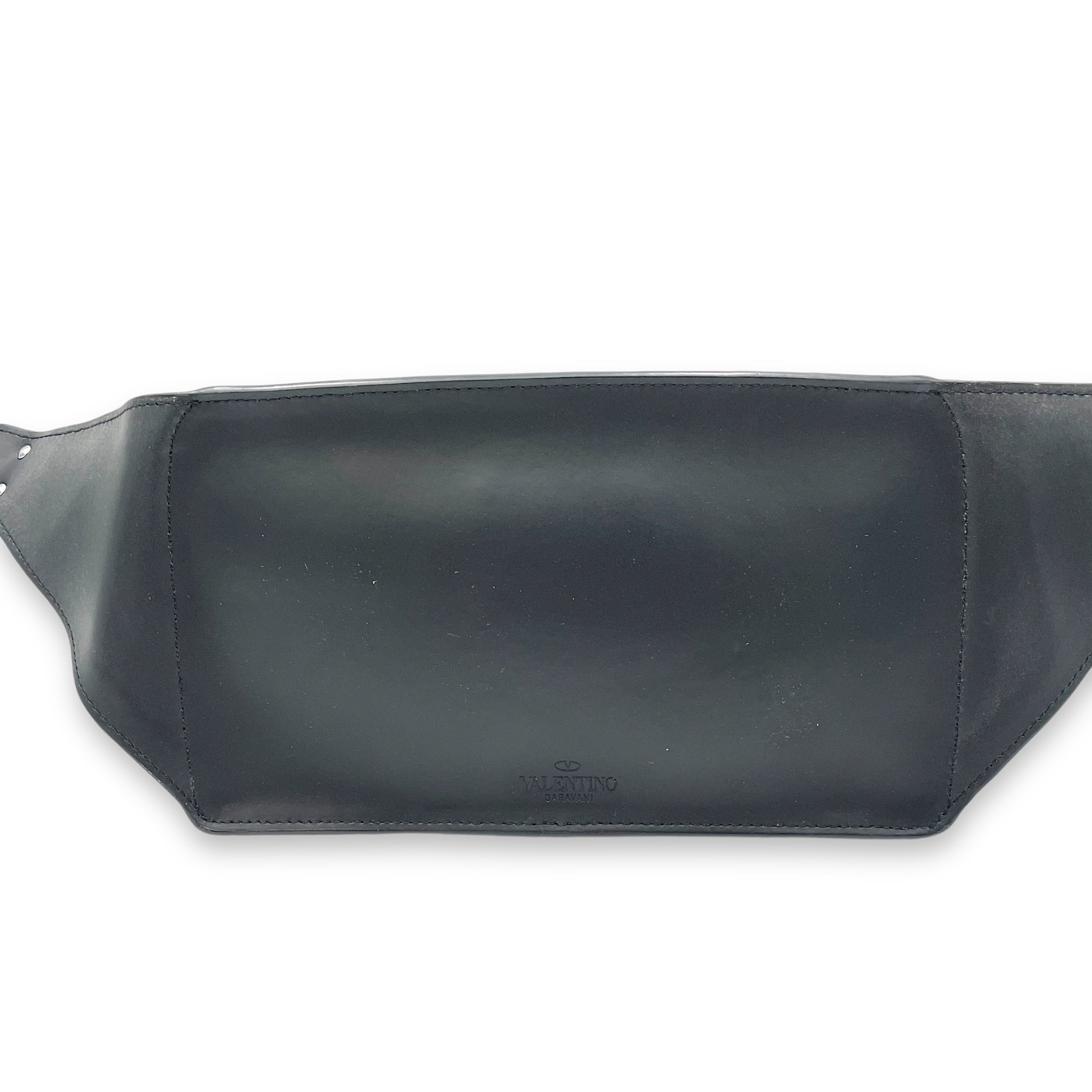 VLTN Black Belt Bag in Calfskin, Silver hardware - Image 3