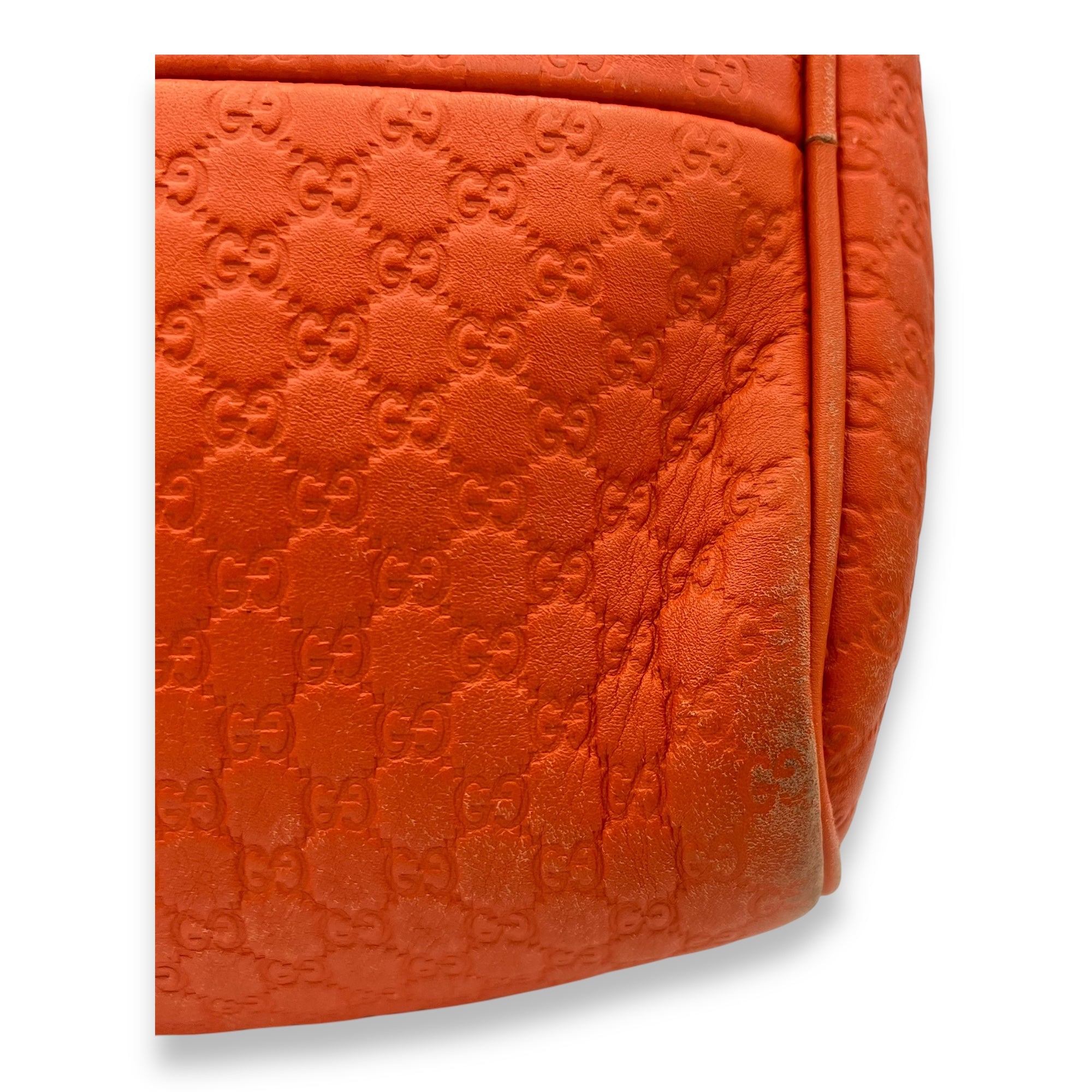 Boston Top Handle Bag Orange in Guccissima Leather, Gold hardware - Image 8