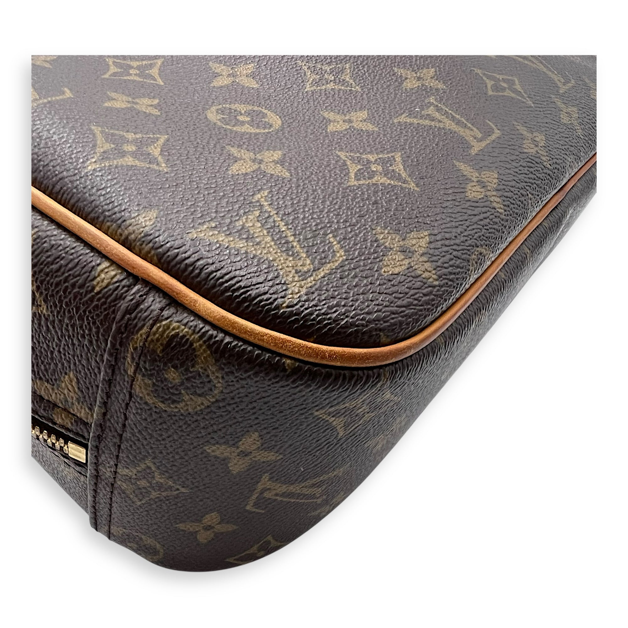 Trouville PM Brown Top Handle Bag in Monogram Coated Canvas, Gold hardware - Image 15