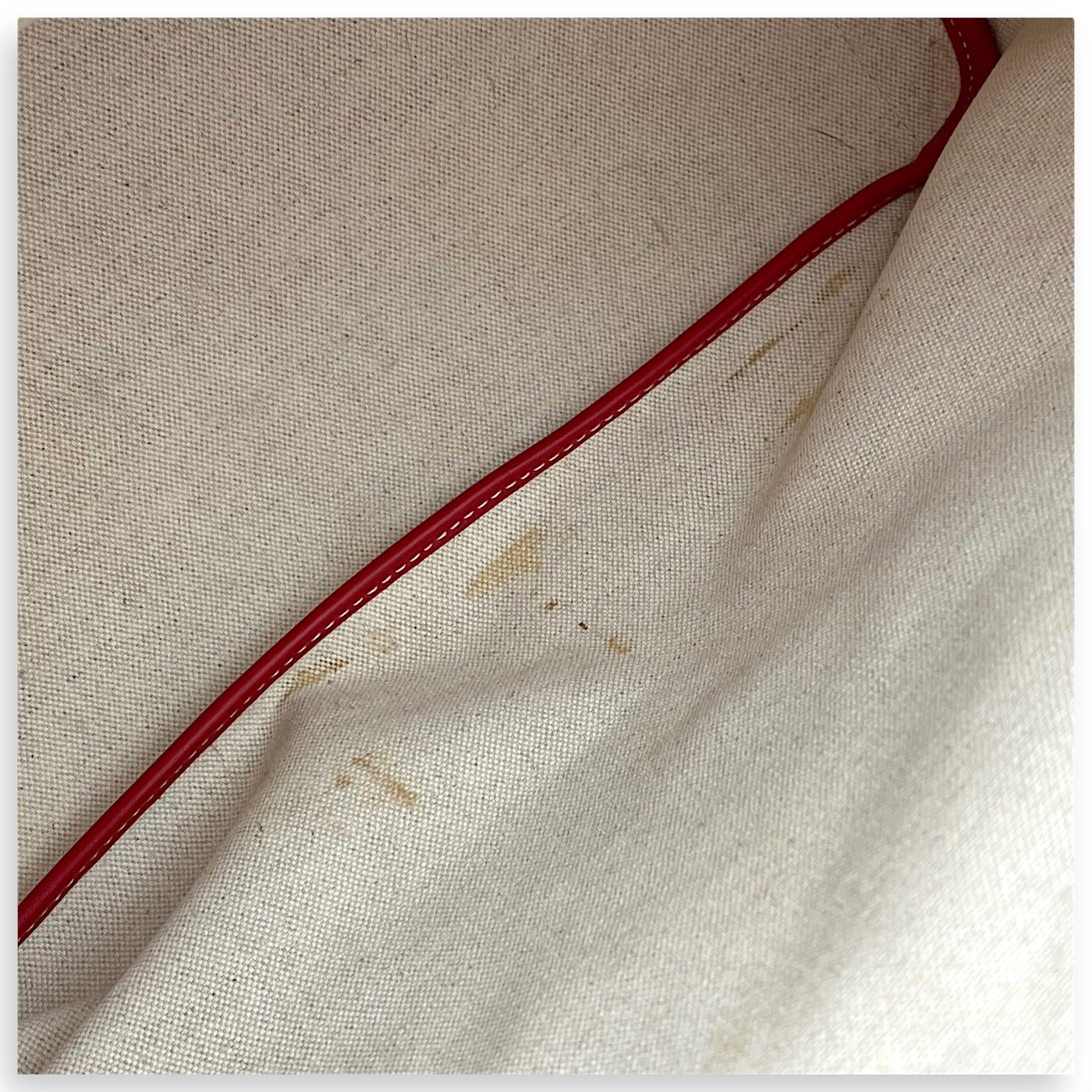 Artois MM Red Tote Bag in Coated Canvas, Silver hardware - Image 16