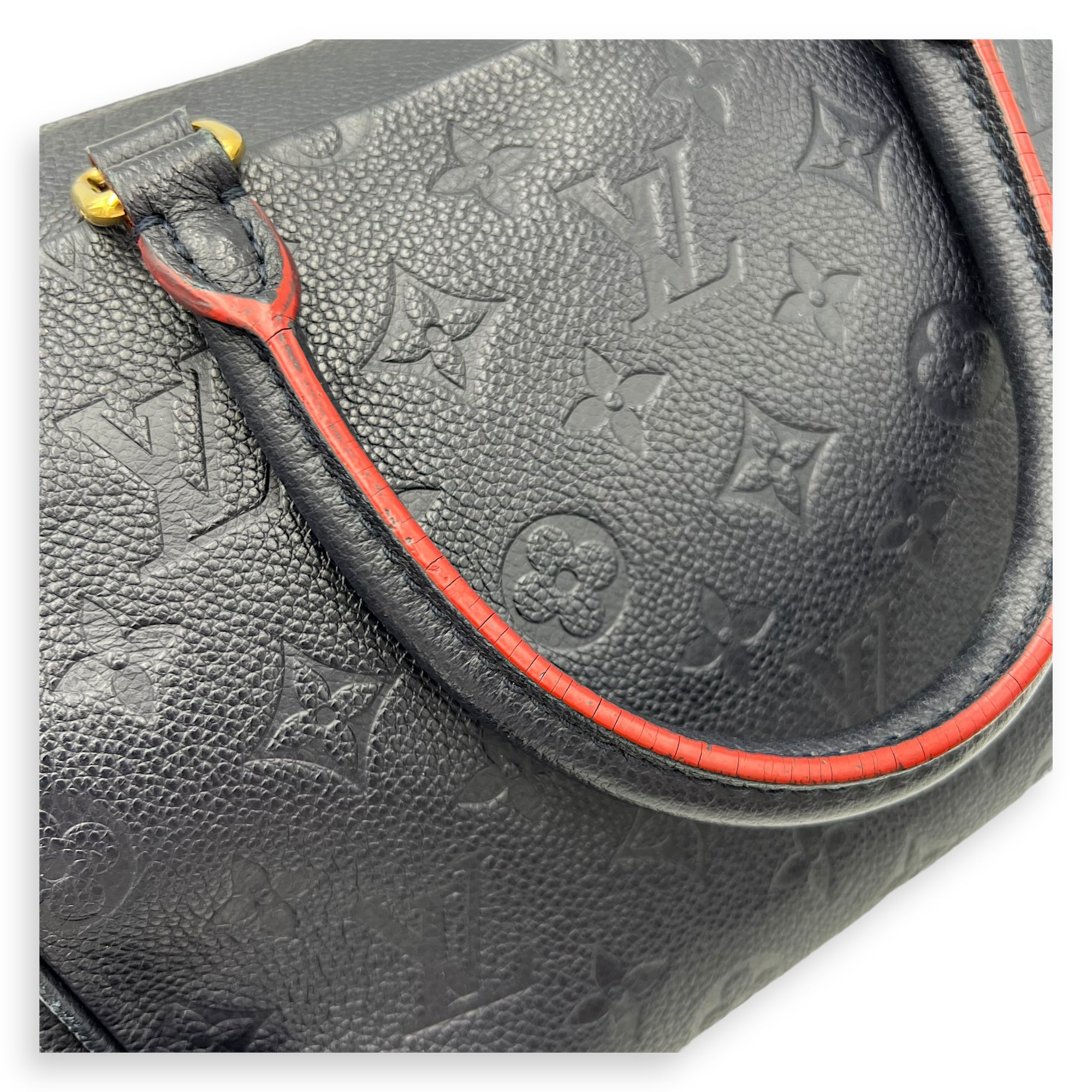 Speedy Top Handle Bag Blue in Empreinte Leather, Gold hardware - Image 19