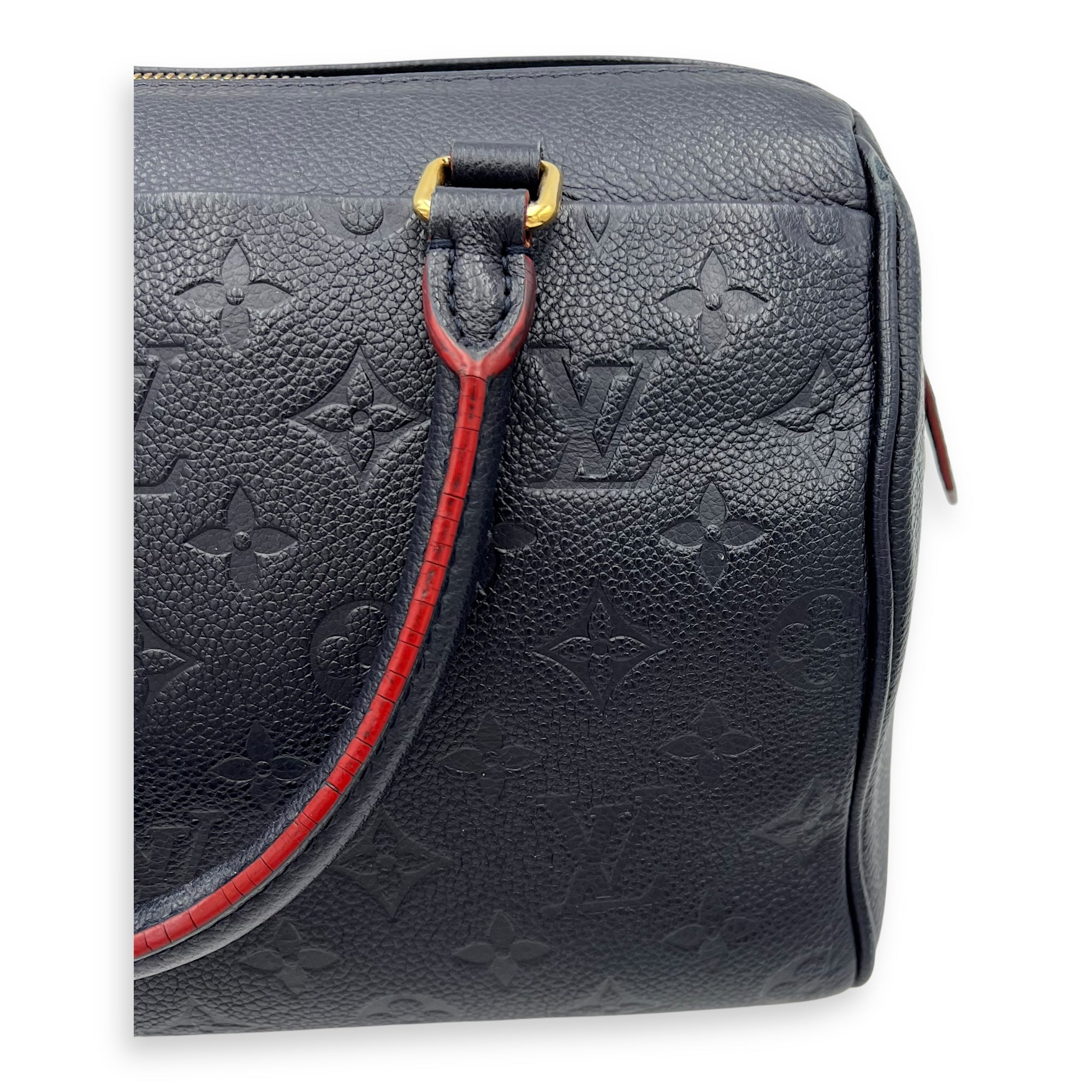 Speedy Top Handle Bag Blue in Empreinte Leather, Gold hardware - Image 18