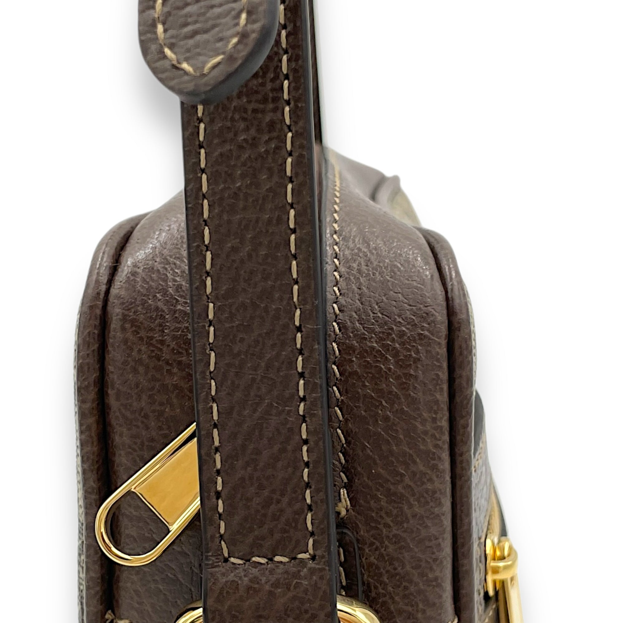 GG Supreme Web Ophidia Brown Crossbody Bag in Monogram Coated Canvas, Gold hardware - Image 9