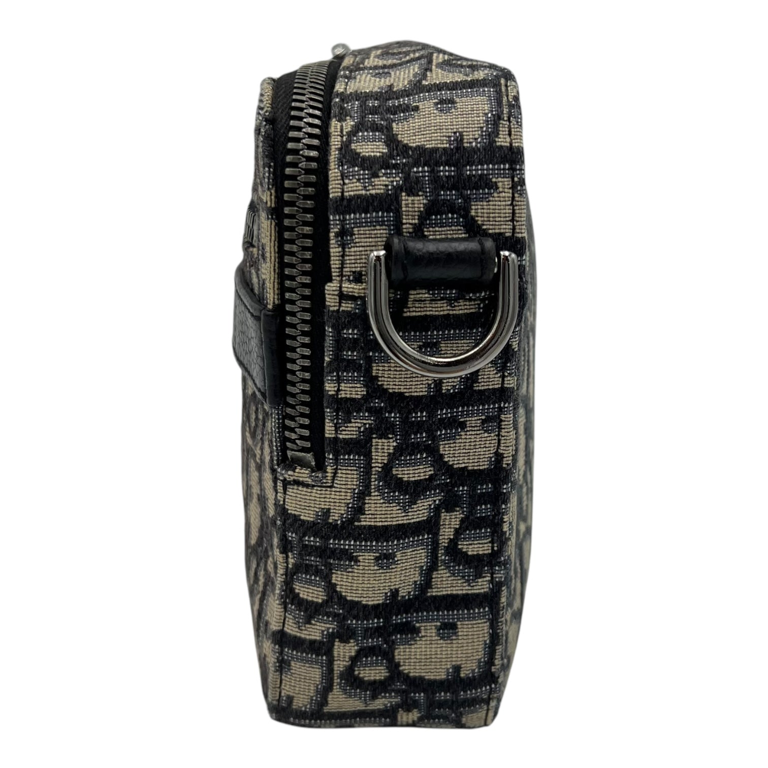 Safari Crossbody Bag Blue in Jacquard, Silver hardware - Image 5